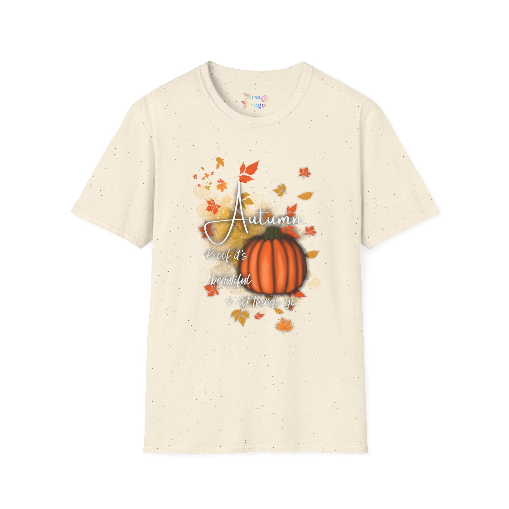 Autumn Vibes Unisex Softstyle T-Shirt, Fall Shirt, Pumpkin Tee, Seasonal Apparel, Comfortable Casual Wear, Perfect for Autumn Celebrations