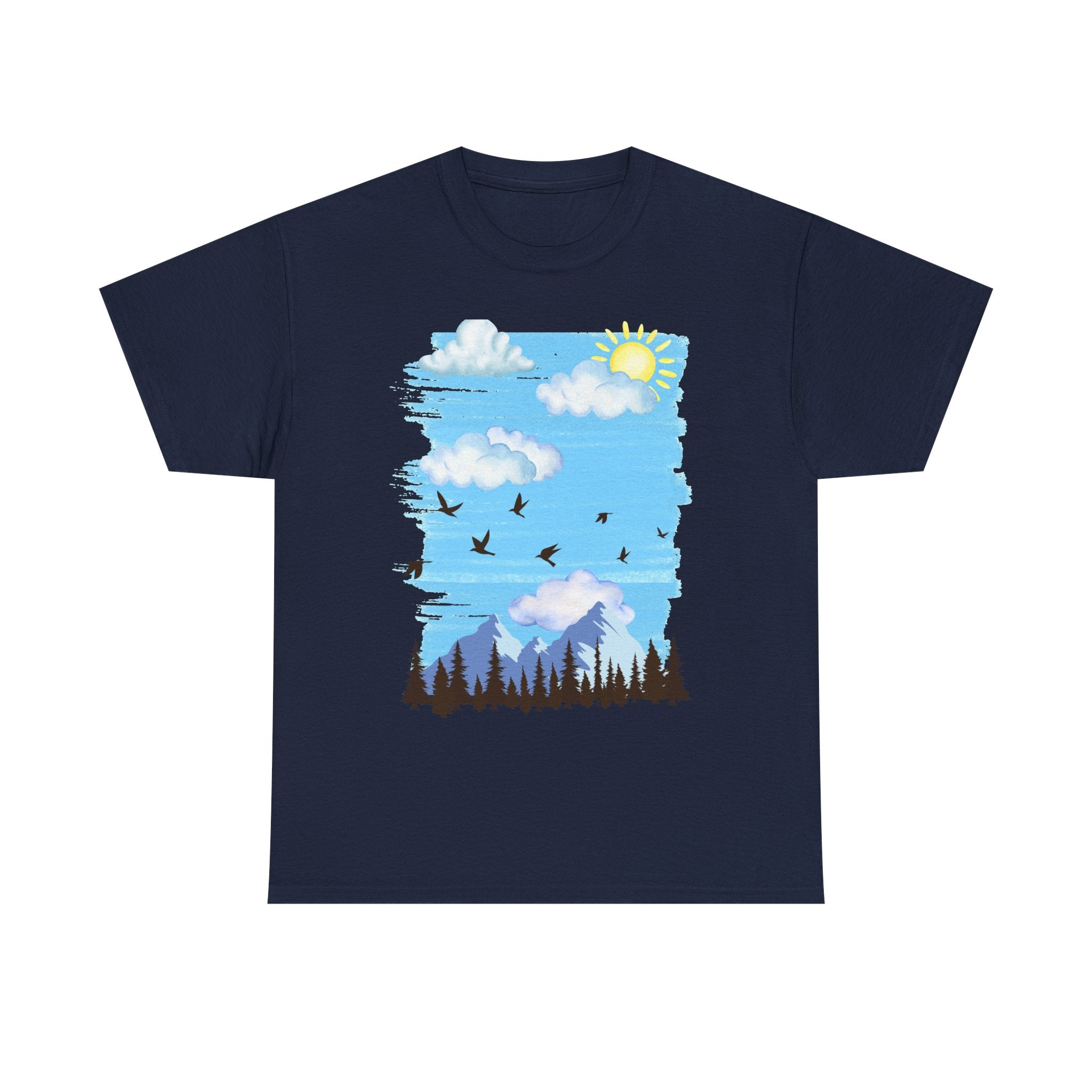 Sunny Sky Nature Tee, Comfortable T-Shirt for Outdoor Lovers, Unisex Tee for Hiking, Gifts for Nature Enthusiasts, Casual Wear, Summer Style