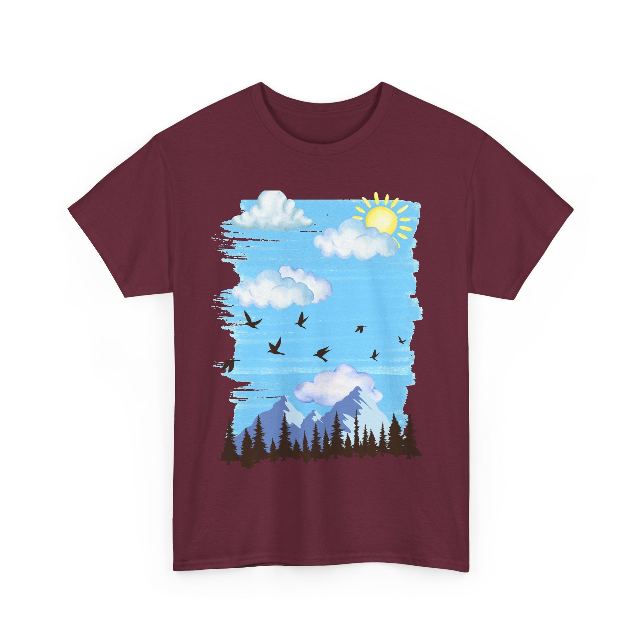 Sunny Sky Nature Tee, Comfortable T-Shirt for Outdoor Lovers, Unisex Tee for Hiking, Gifts for Nature Enthusiasts, Casual Wear, Summer Style