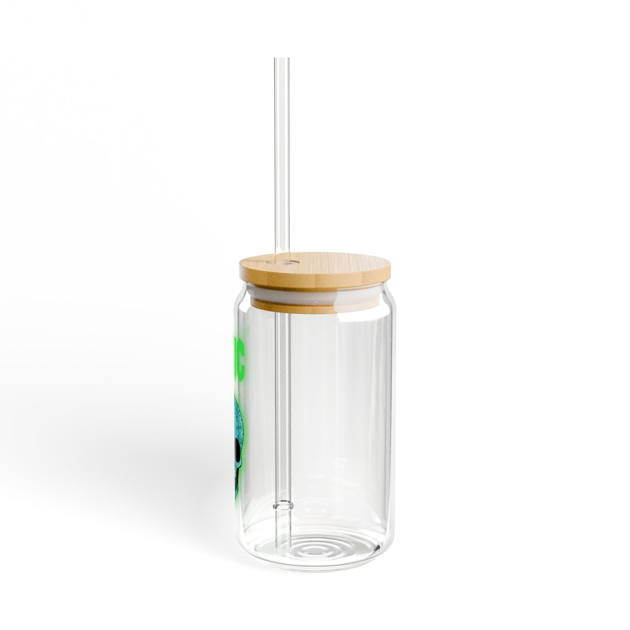 Toxic Skull Sipper Glass, 16oz – Fun Drinkware, Halloween Party Decor, Gift for Goth Lovers, Eco-Friendly Straw Cup, Stylish Hydration