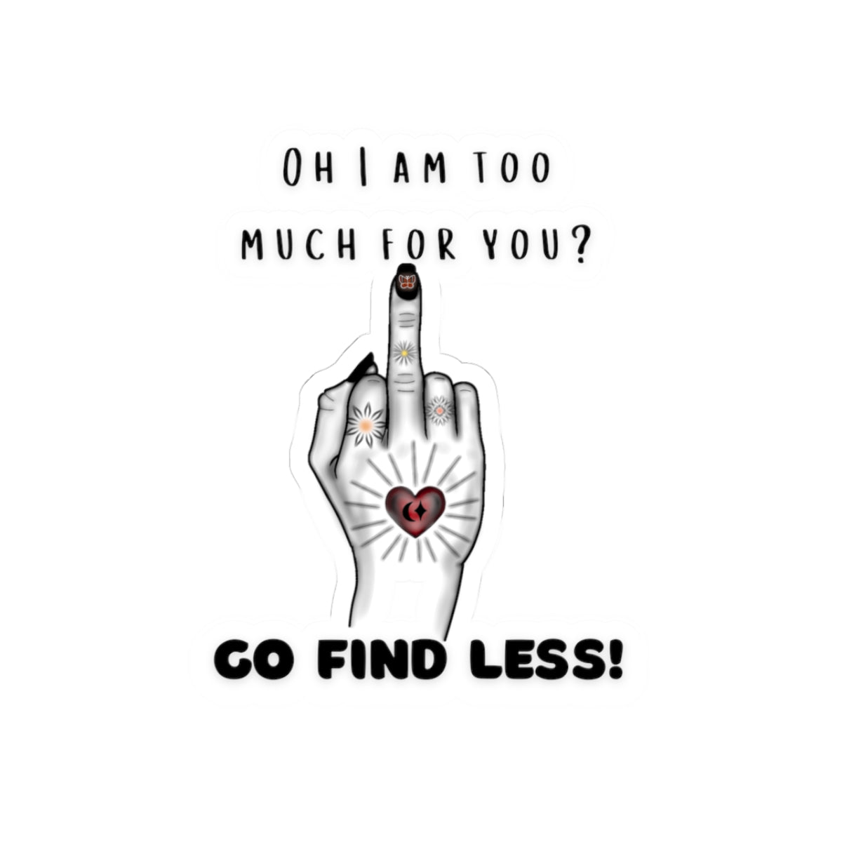 Stickers - Middle Finger Tattooed Hand Kiss-Cut Stickers