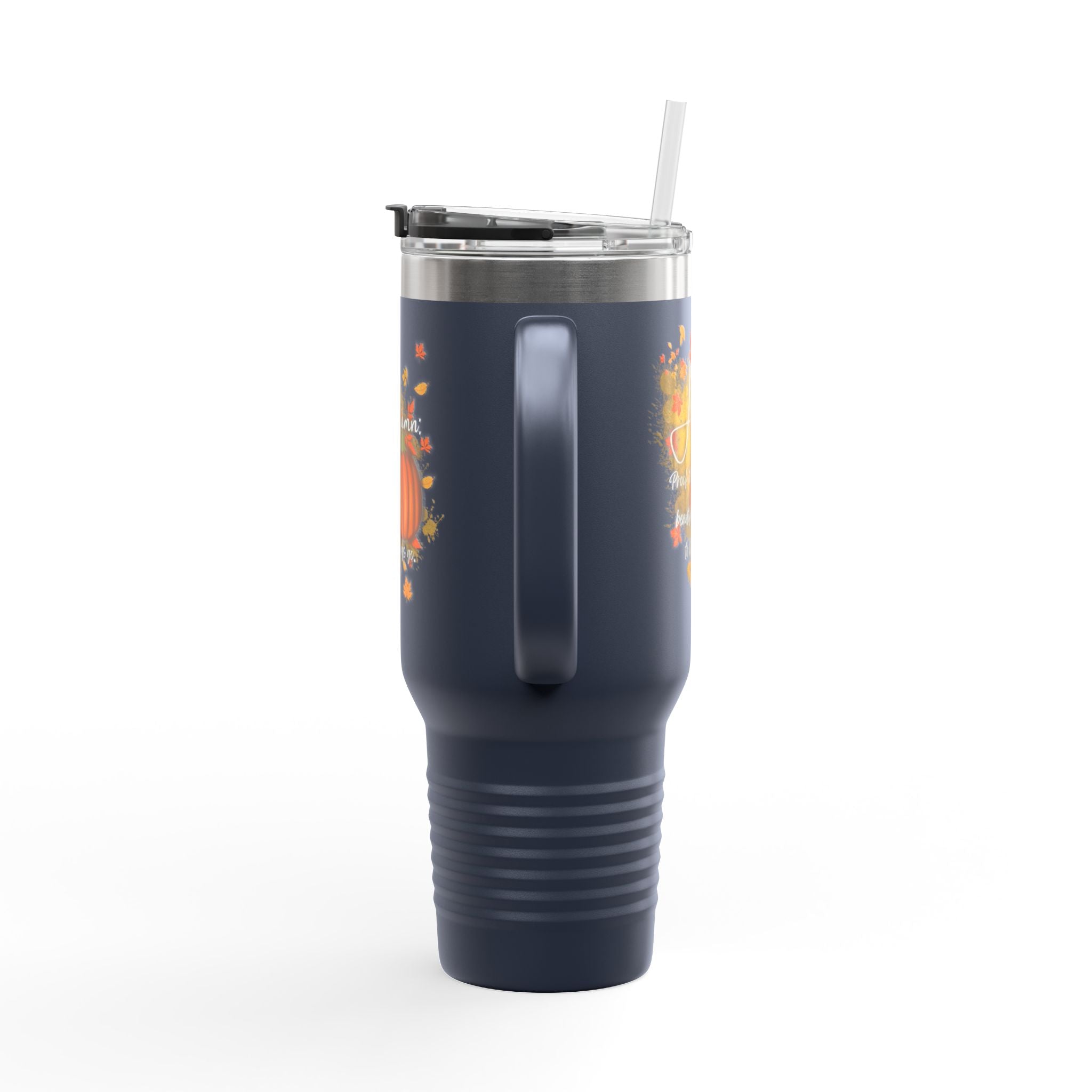 Autumn Insulated Travel Mug, 40oz | Fall Coffee Cup, Pumpkin Design, Holiday Gift, Travel Drinkware, Seasonal Beverage Container