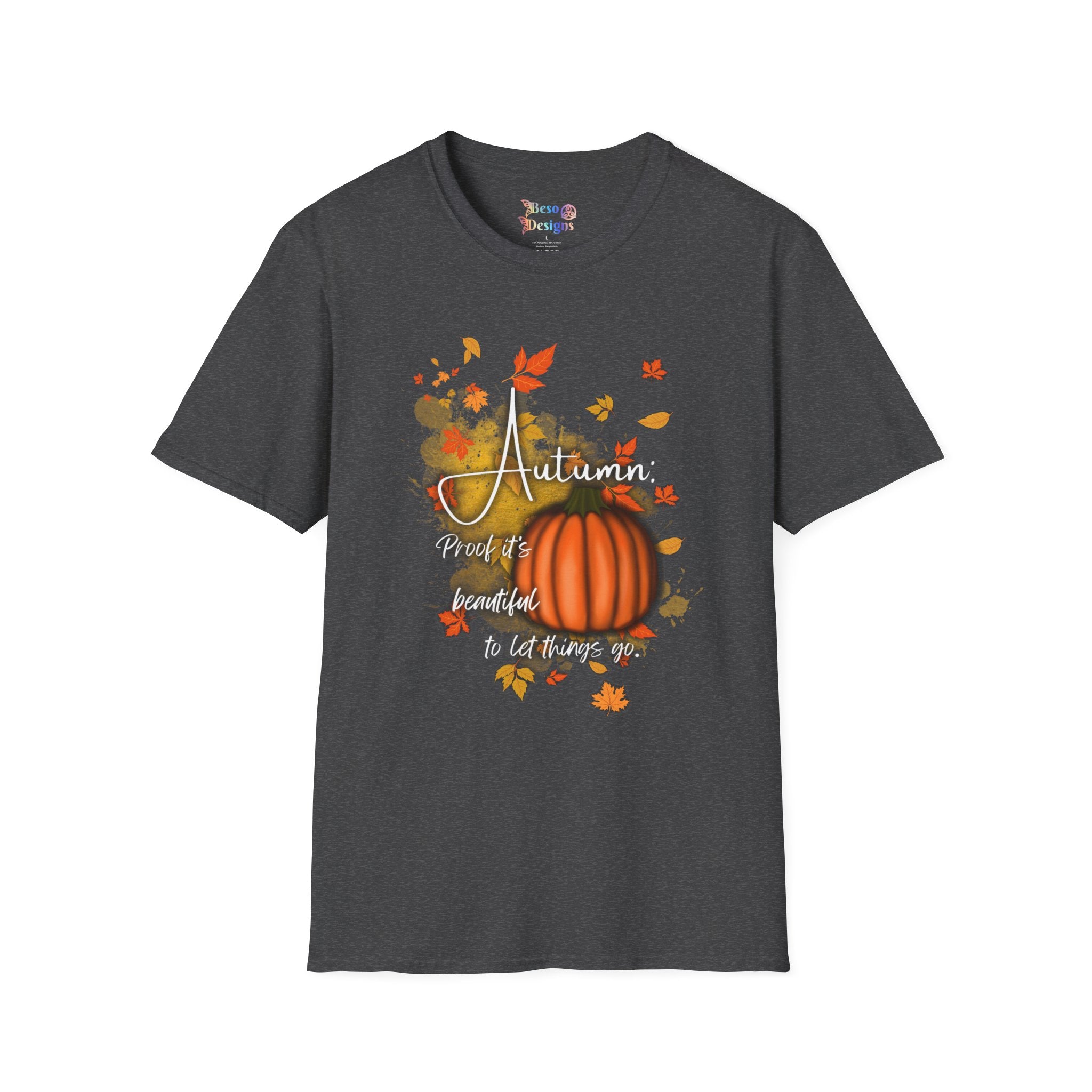 Autumn Vibes Unisex Softstyle T-Shirt, Fall Shirt, Pumpkin Tee, Seasonal Apparel, Comfortable Casual Wear, Perfect for Autumn Celebrations