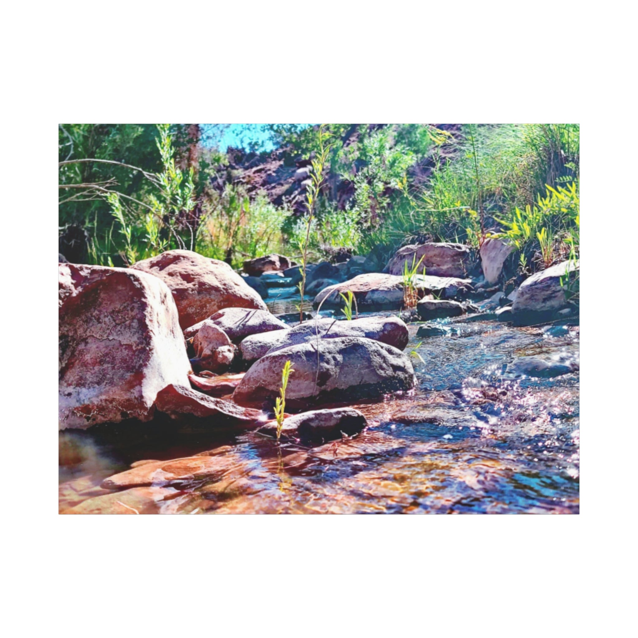 White Water Stream Art Canvas