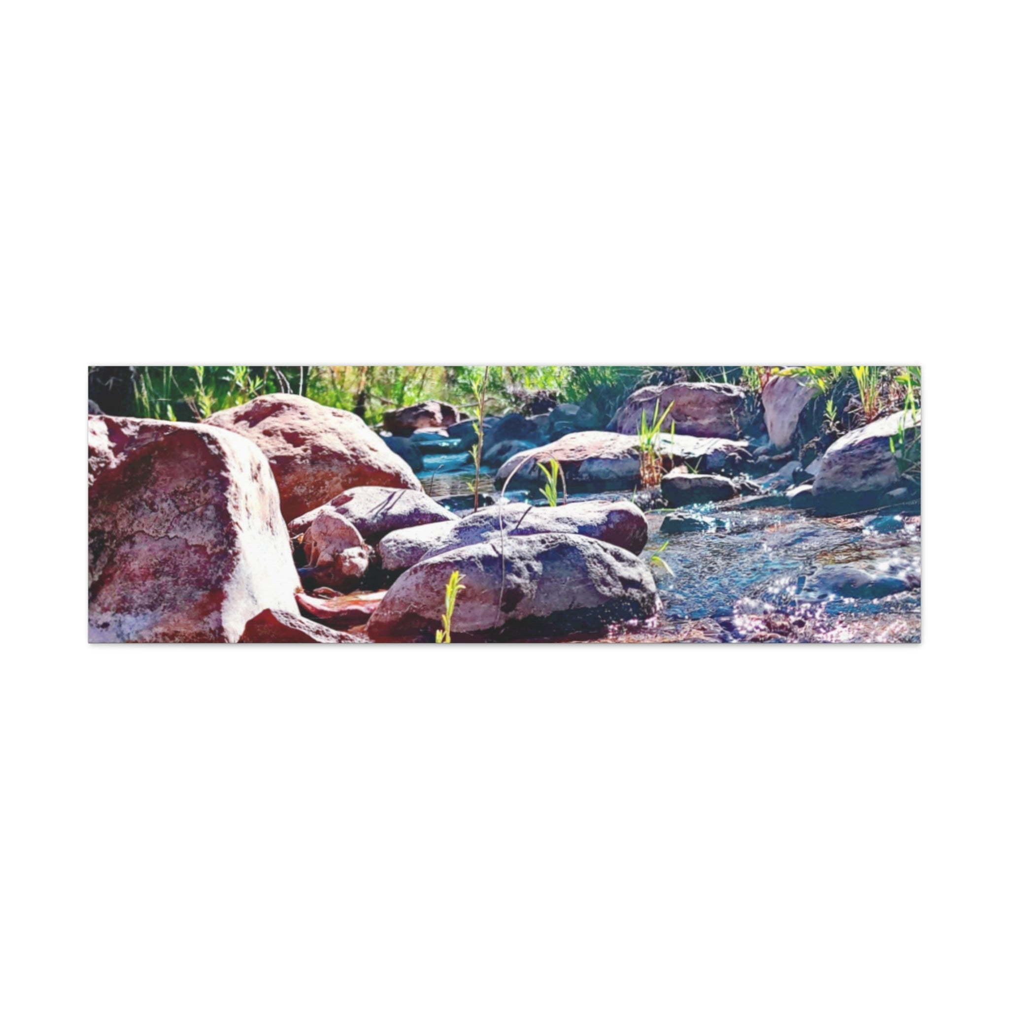White Water Stream Art Canvas