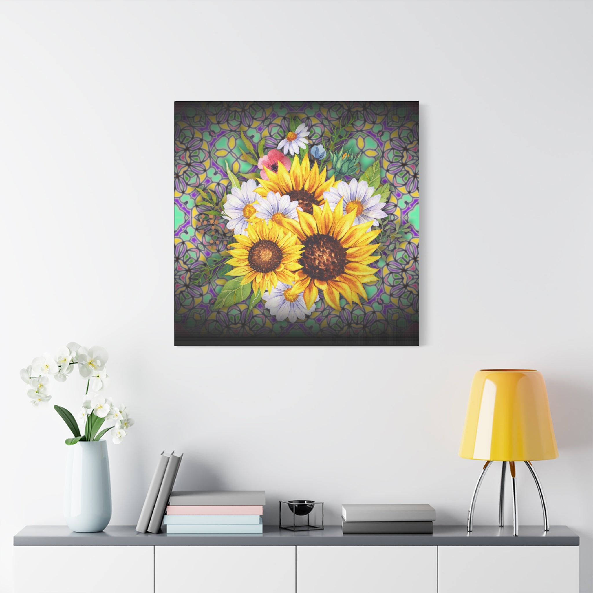 Floral Art Canvas Print, Wall Décor for Home, Gift for Flower Lovers, Botanical Wall Art, Sunflower Canvas