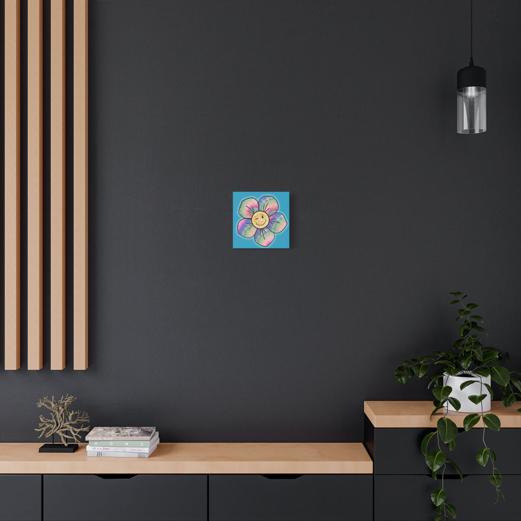Canvas Print - Psychedelic Flower with Tye-Dye Petals and Winky Face