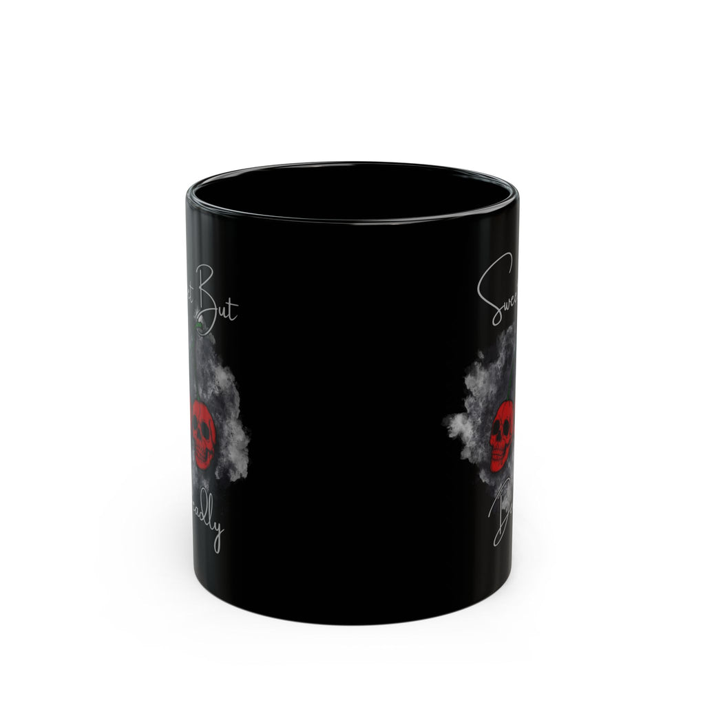Sweet but Deadly Skull Cherries Mug — Black Ceramic Coffee Cup (11oz, 15oz)