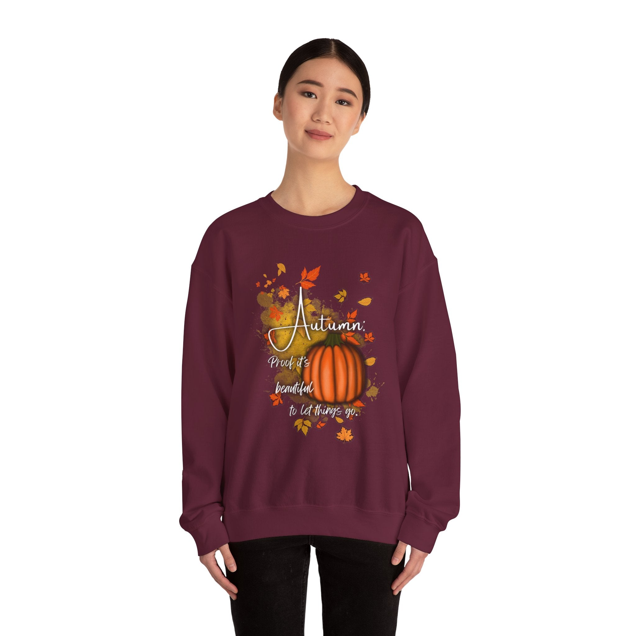 Autumn Vibes Crewneck Sweatshirt - Fall Fashion, Pumpkin Sweatshirt, Cozy Sweater for Thanksgiving, Seasonal Apparel, Autumn Gift