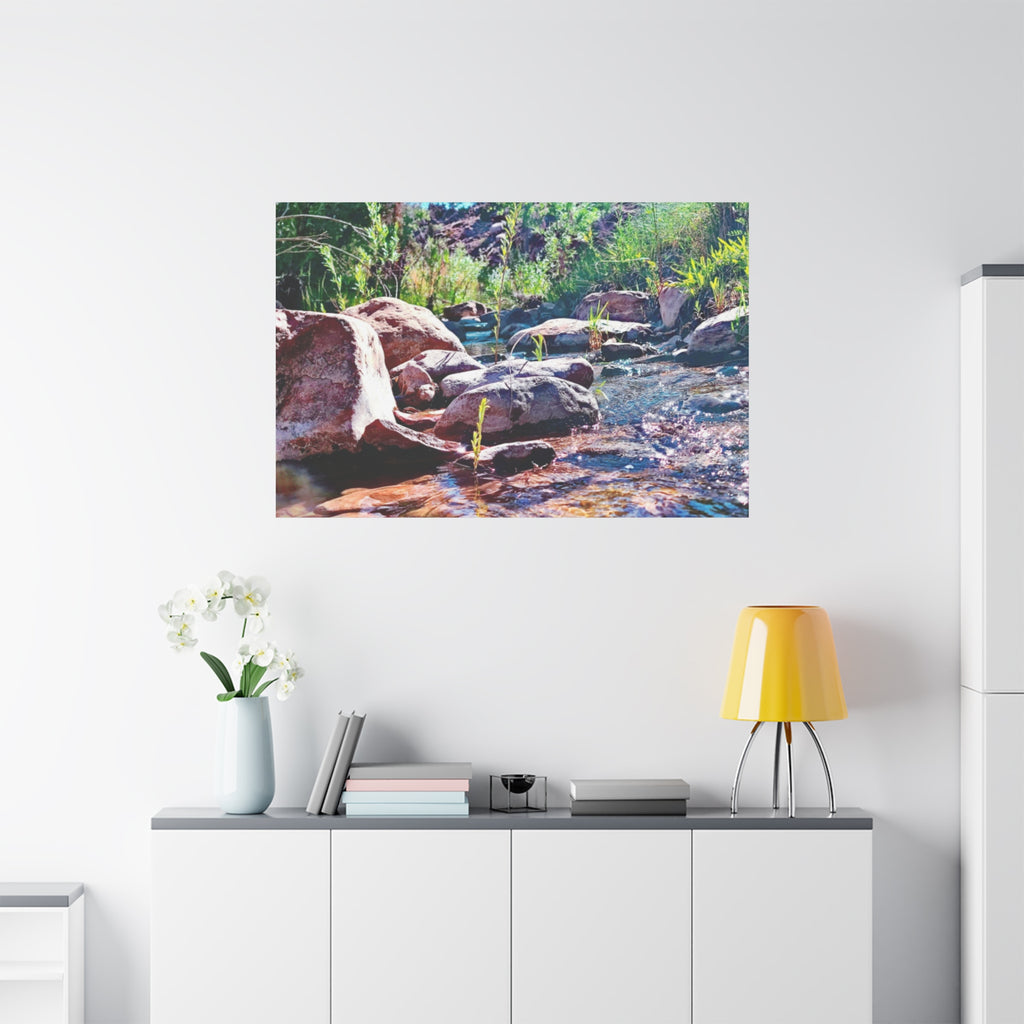 White Water Stream Art Canvas