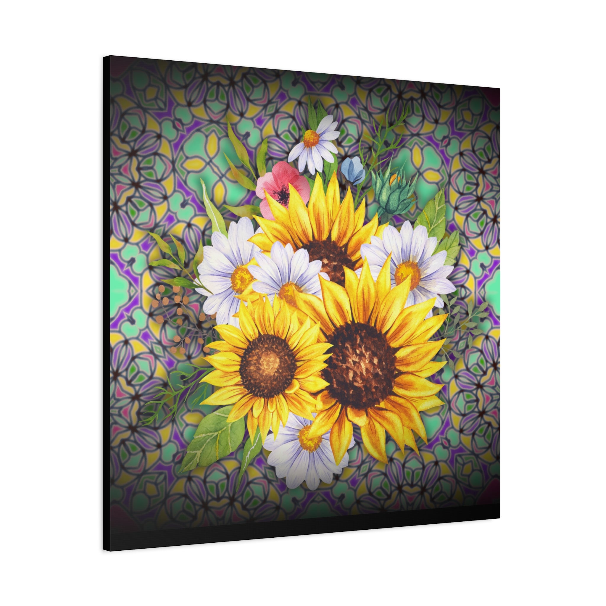 Floral Art Canvas Print, Wall Décor for Home, Gift for Flower Lovers, Botanical Wall Art, Sunflower Canvas