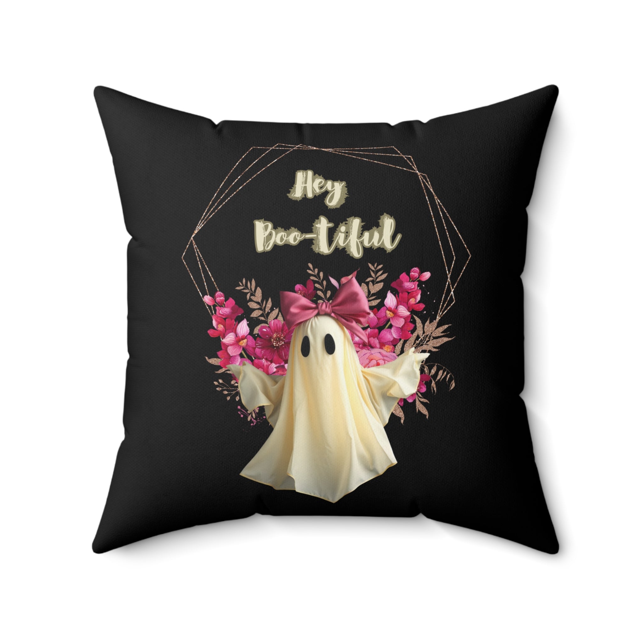 Hey Boo-tiful Halloween Pillow, Decorative Cushion, Ghost Home Decor, Spooky Pillow, Fall Decoration, Halloween Gift