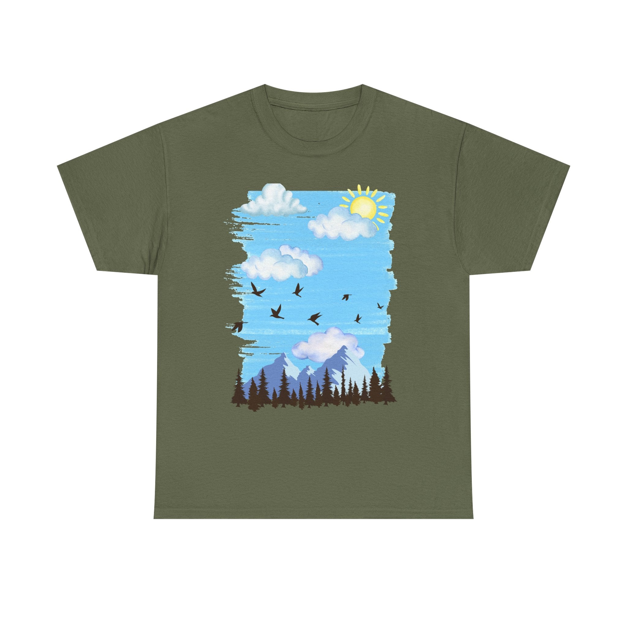 Sunny Sky Nature Tee, Comfortable T-Shirt for Outdoor Lovers, Unisex Tee for Hiking, Gifts for Nature Enthusiasts, Casual Wear, Summer Style