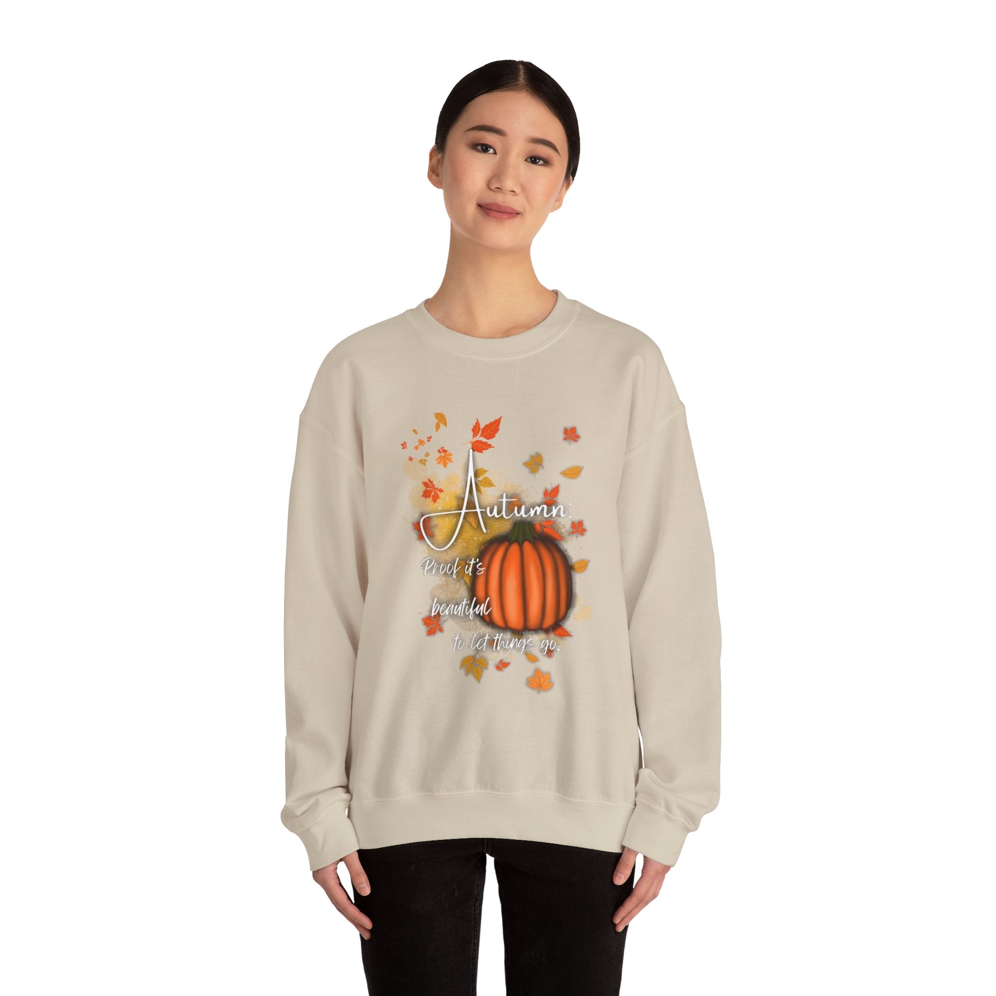 Autumn Vibes Crewneck Sweatshirt - Fall Fashion, Pumpkin Sweatshirt, Cozy Sweater for Thanksgiving, Seasonal Apparel, Autumn Gift