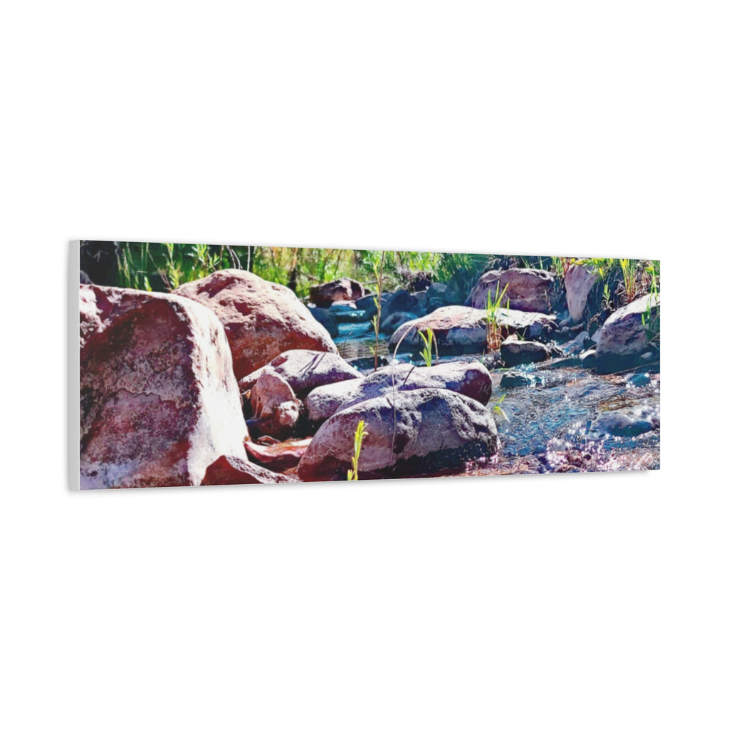 White Water Stream Art Canvas