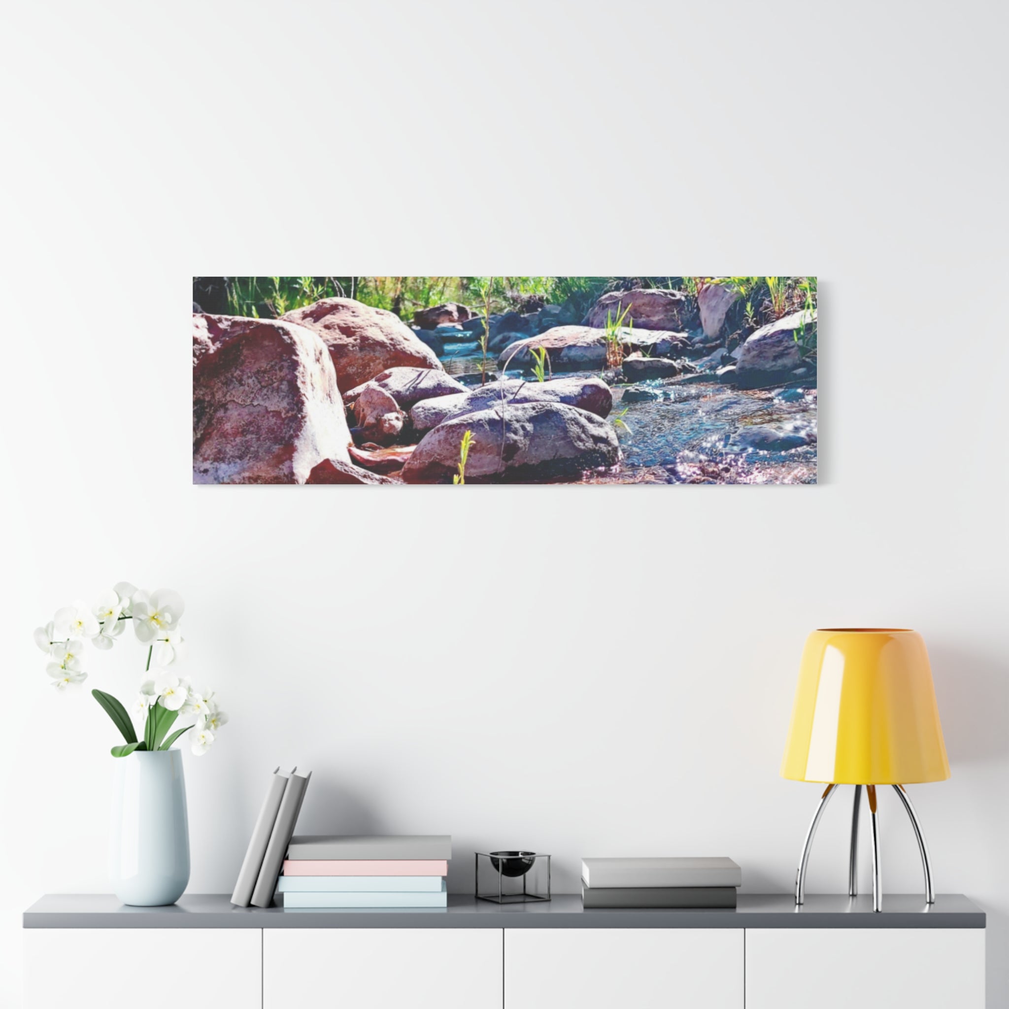 White Water Stream Art Canvas