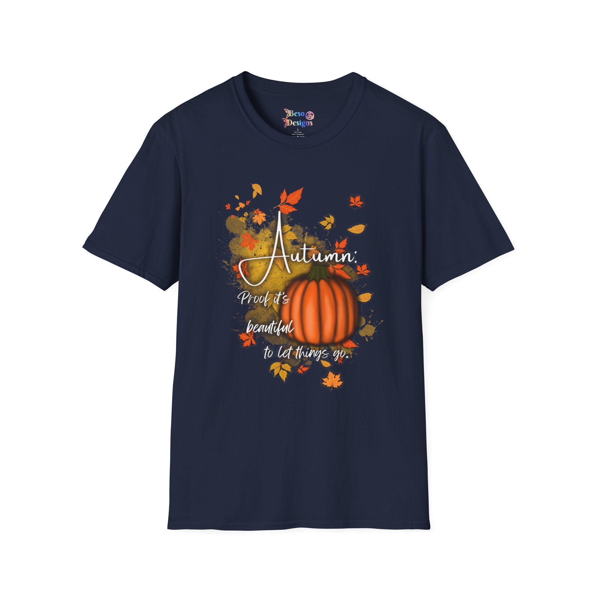 Autumn Vibes Unisex Softstyle T-Shirt, Fall Shirt, Pumpkin Tee, Seasonal Apparel, Comfortable Casual Wear, Perfect for Autumn Celebrations