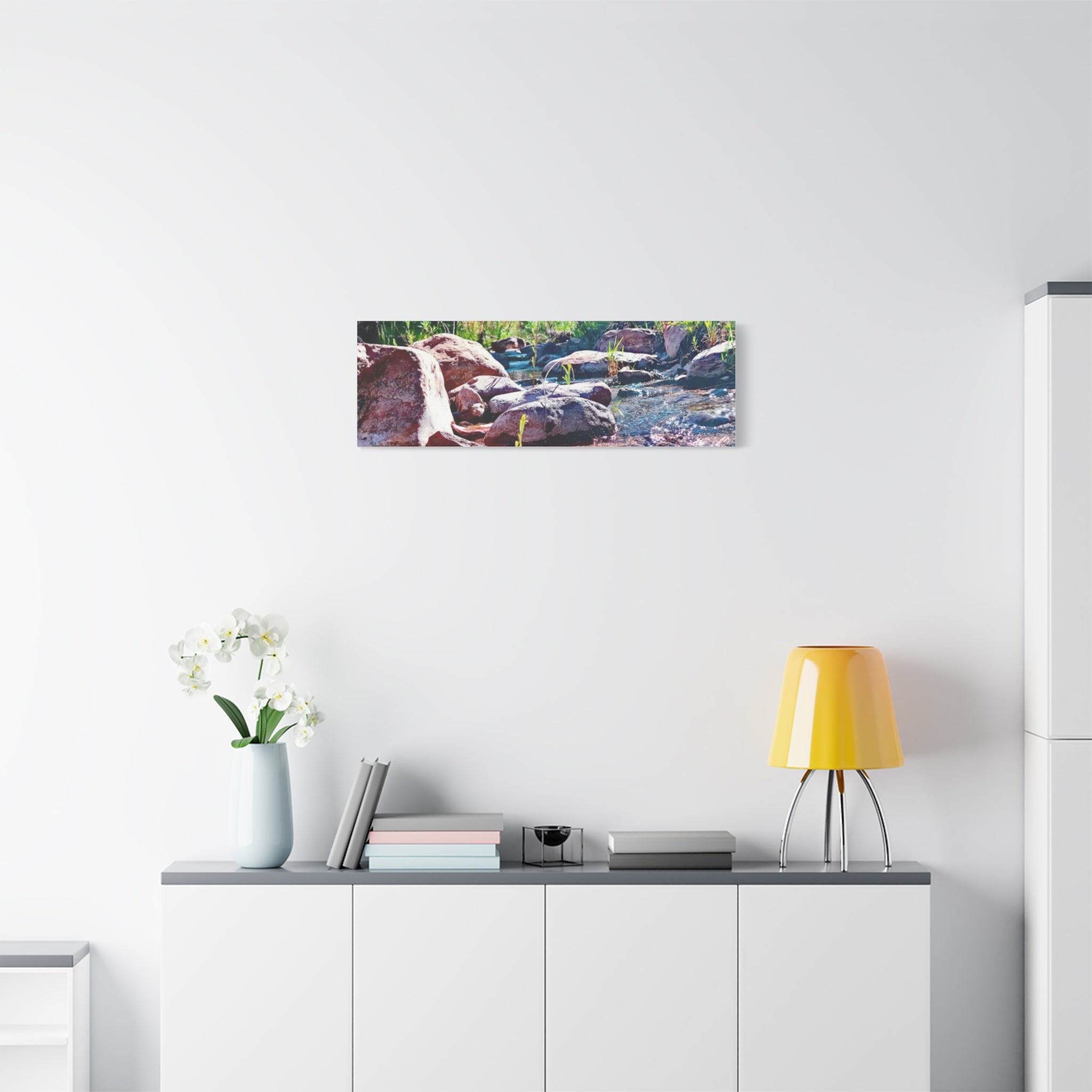 White Water Stream Art Canvas