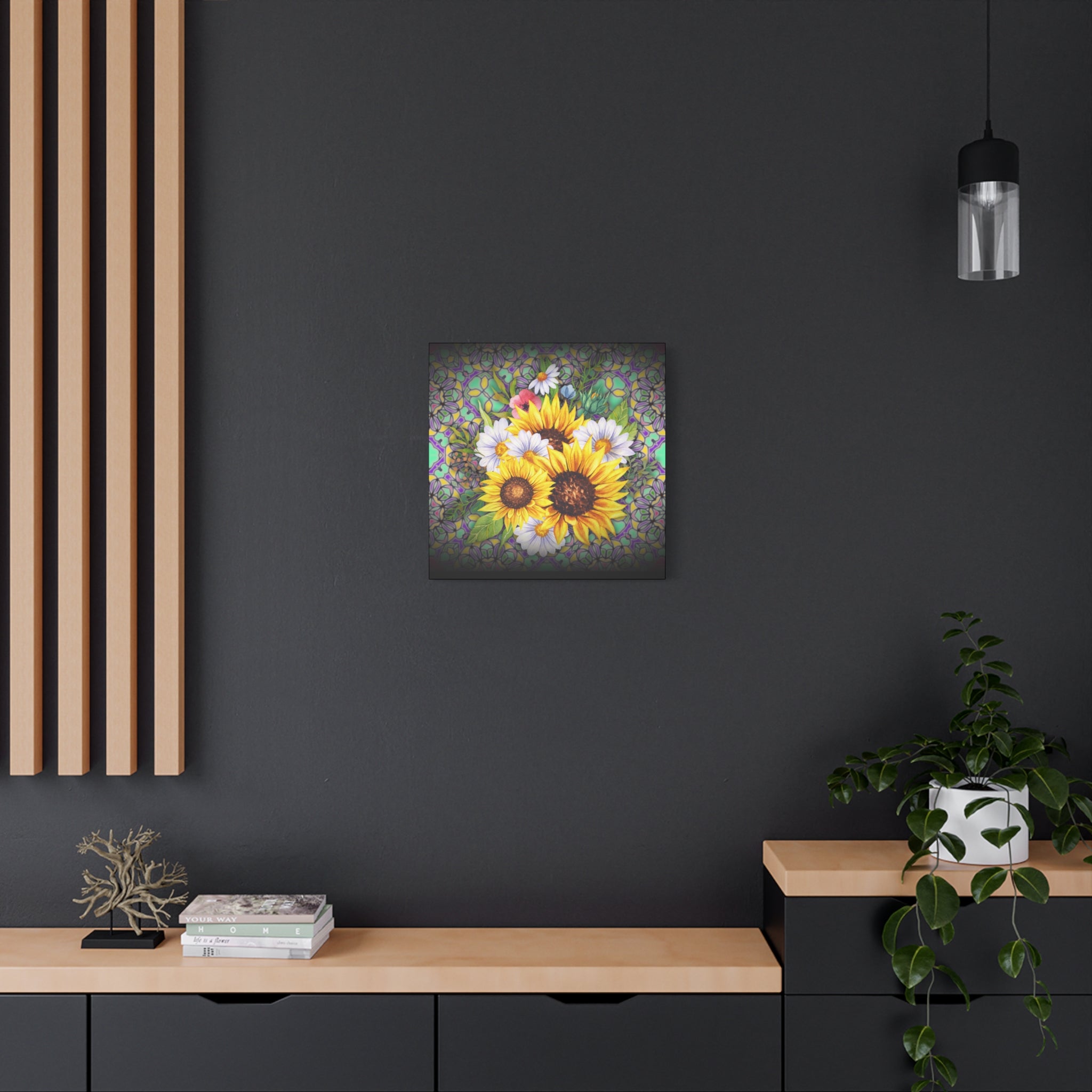 Floral Art Canvas Print, Wall Décor for Home, Gift for Flower Lovers, Botanical Wall Art, Sunflower Canvas