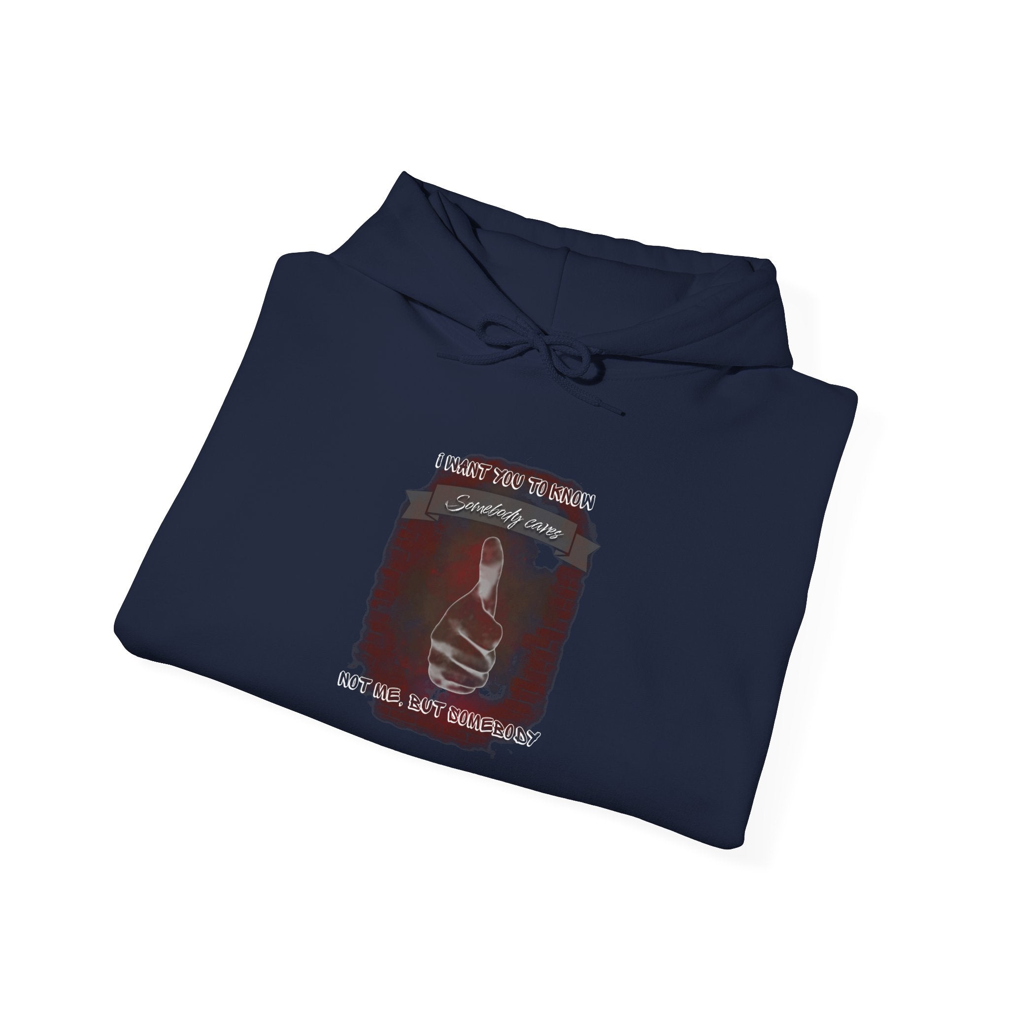 Hoodie - Dark Humor 'Somebody Cares, Not Me' Thumbs Up Design