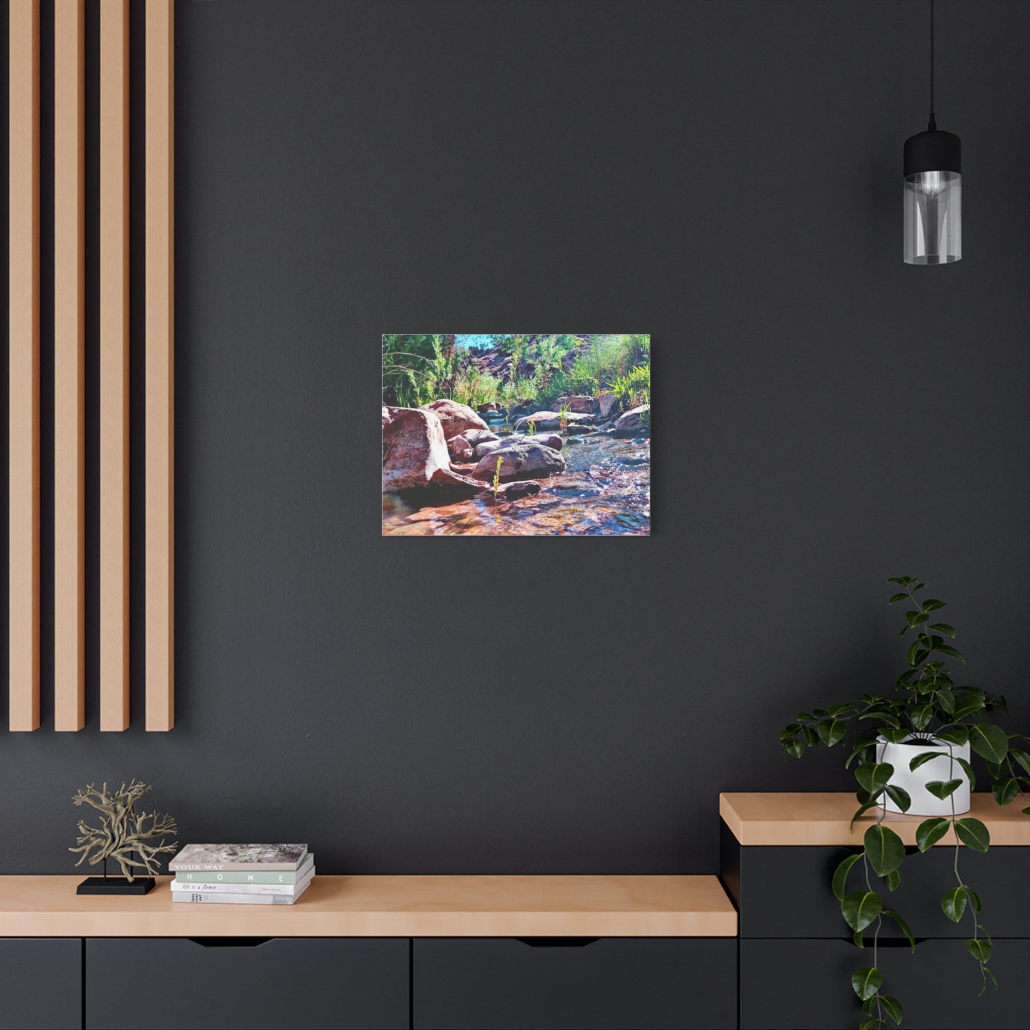 White Water Stream Art Canvas