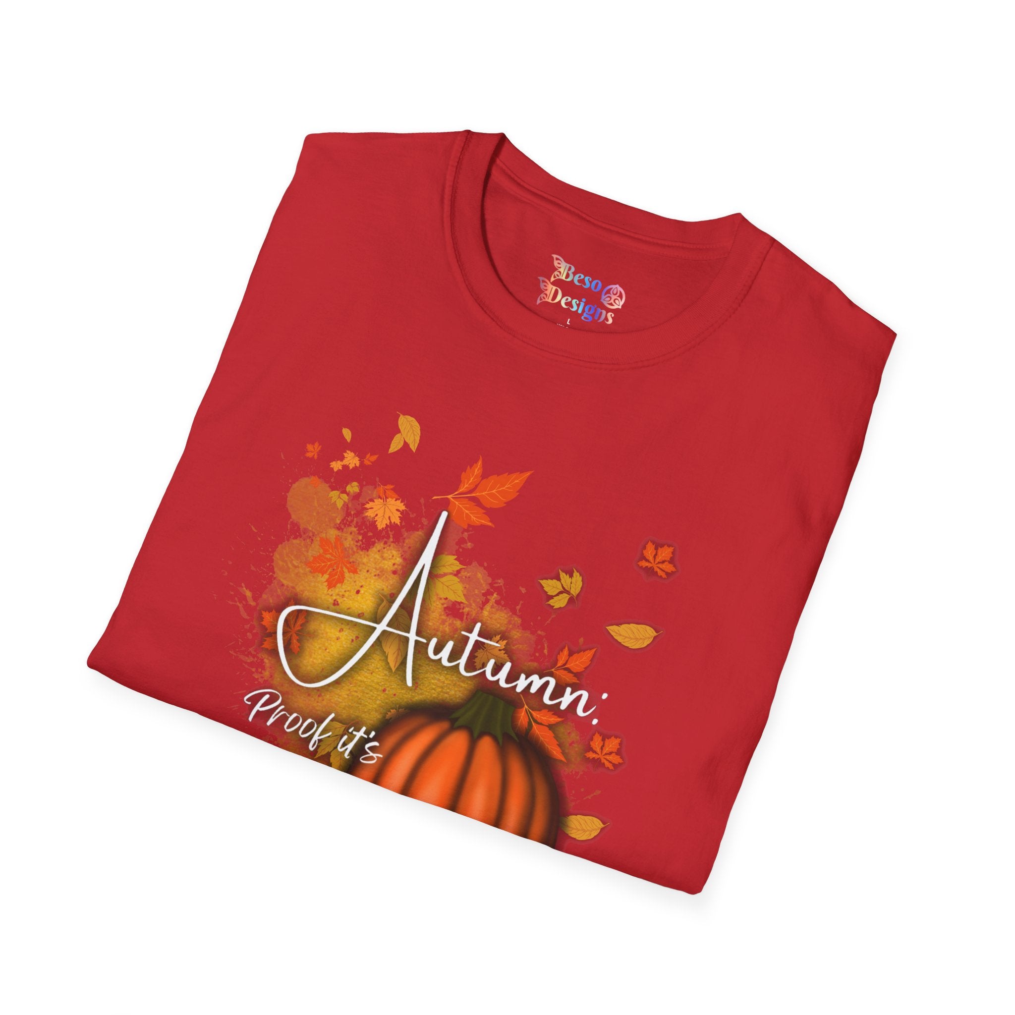 Autumn Vibes Unisex Softstyle T-Shirt, Fall Shirt, Pumpkin Tee, Seasonal Apparel, Comfortable Casual Wear, Perfect for Autumn Celebrations