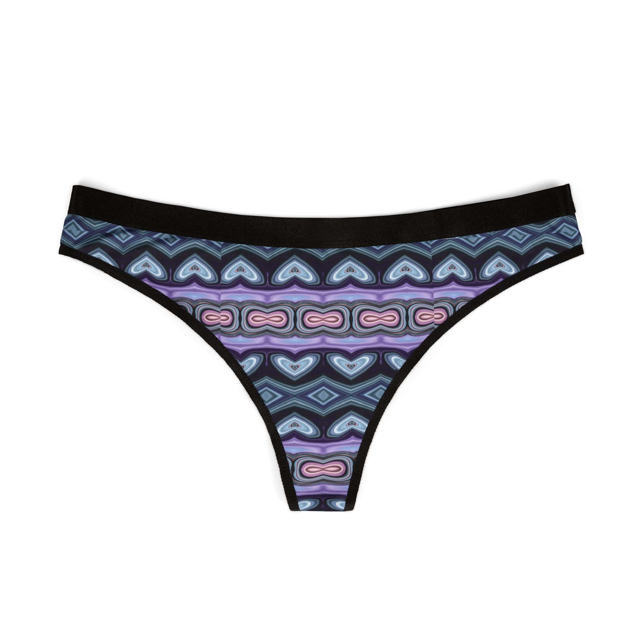 Colorful Heart Pattern Women's Thongs, AOP Panties, Cute Underwear, Lingerie Gift, Valentine's Day Intimates, Comfortable Everyday Wear