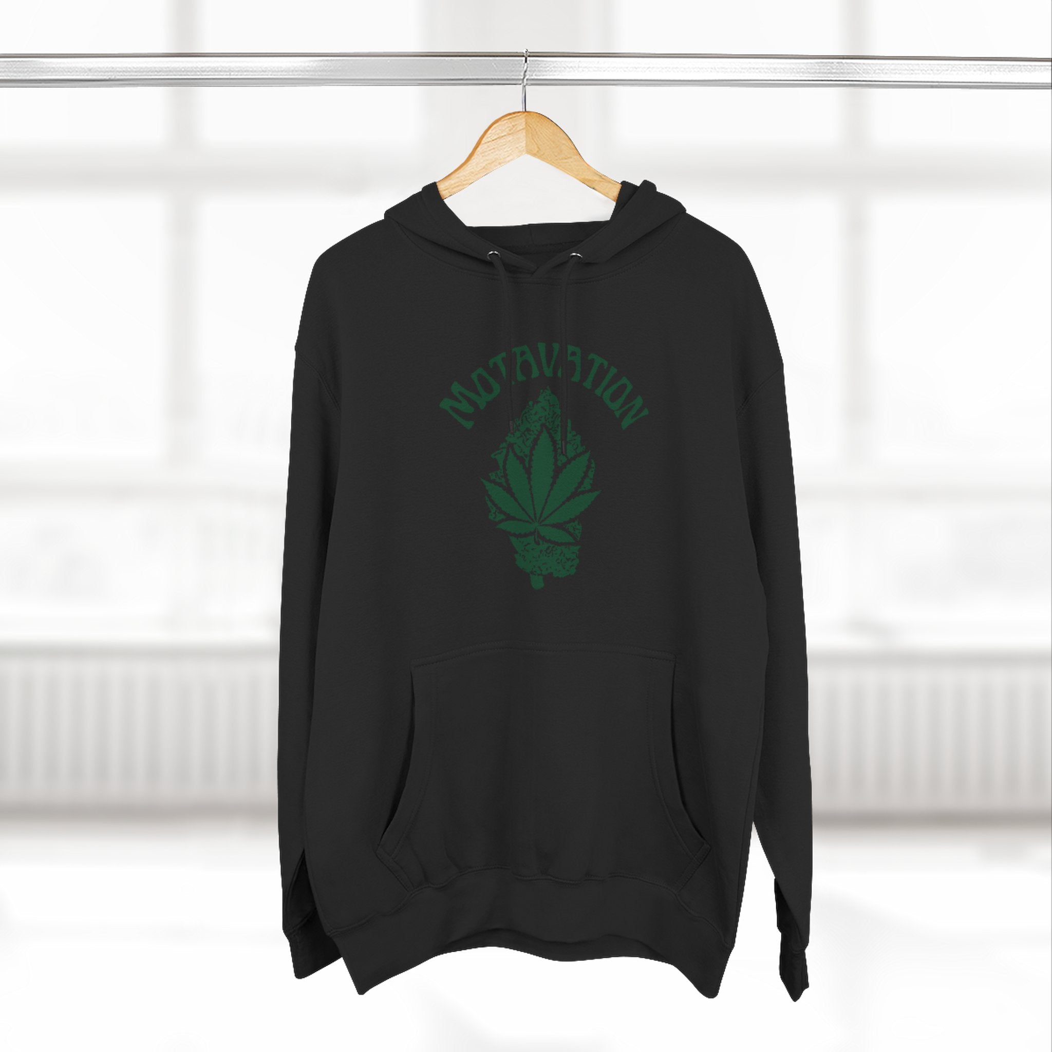 Fleece Hoodie - Motavation Marijuana Leaf & Bud Design