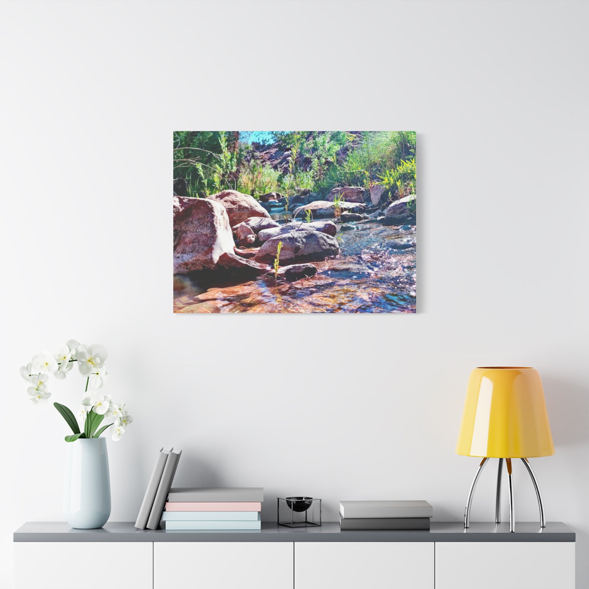 White Water Stream Art Canvas