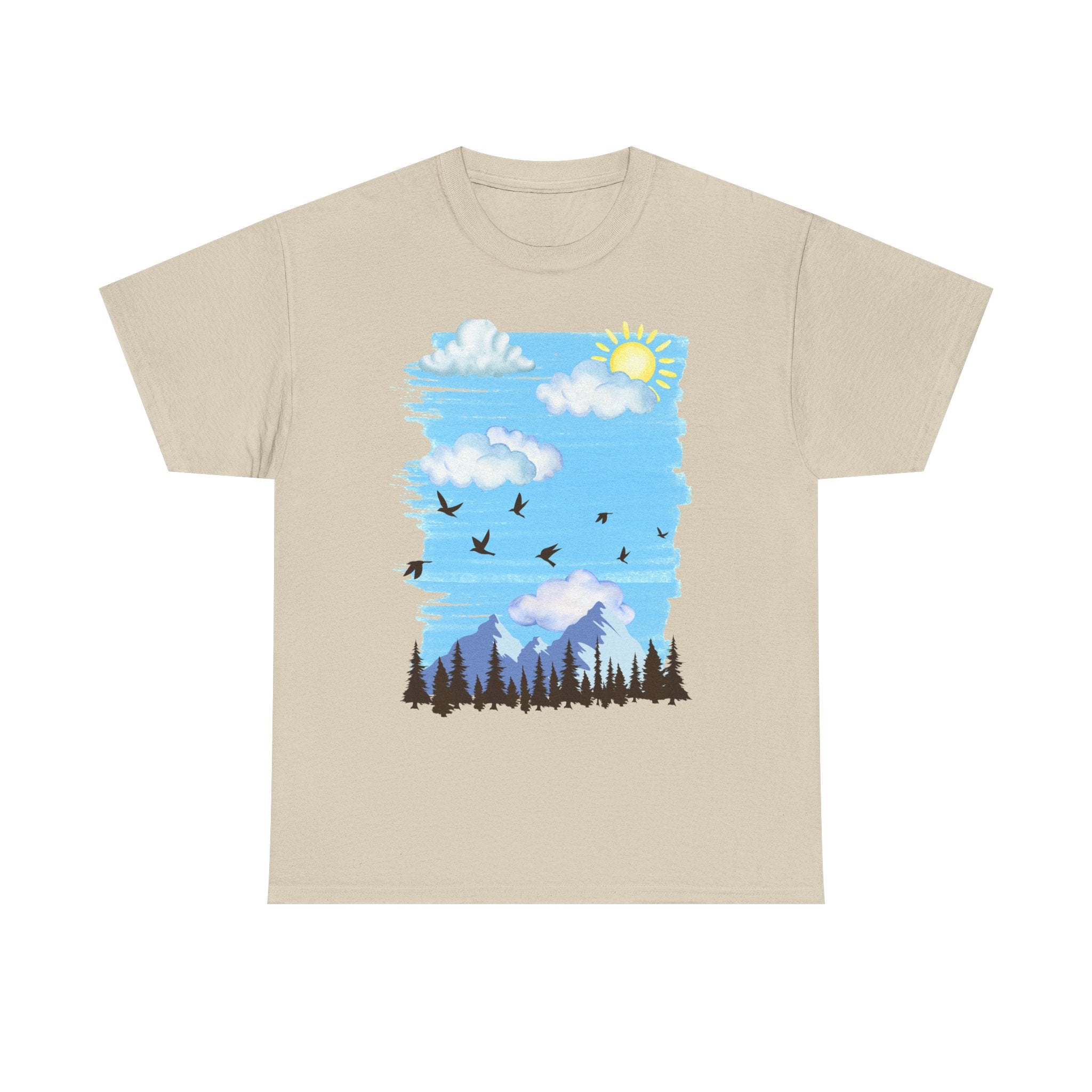Sunny Sky Nature Tee, Comfortable T-Shirt for Outdoor Lovers, Unisex Tee for Hiking, Gifts for Nature Enthusiasts, Casual Wear, Summer Style