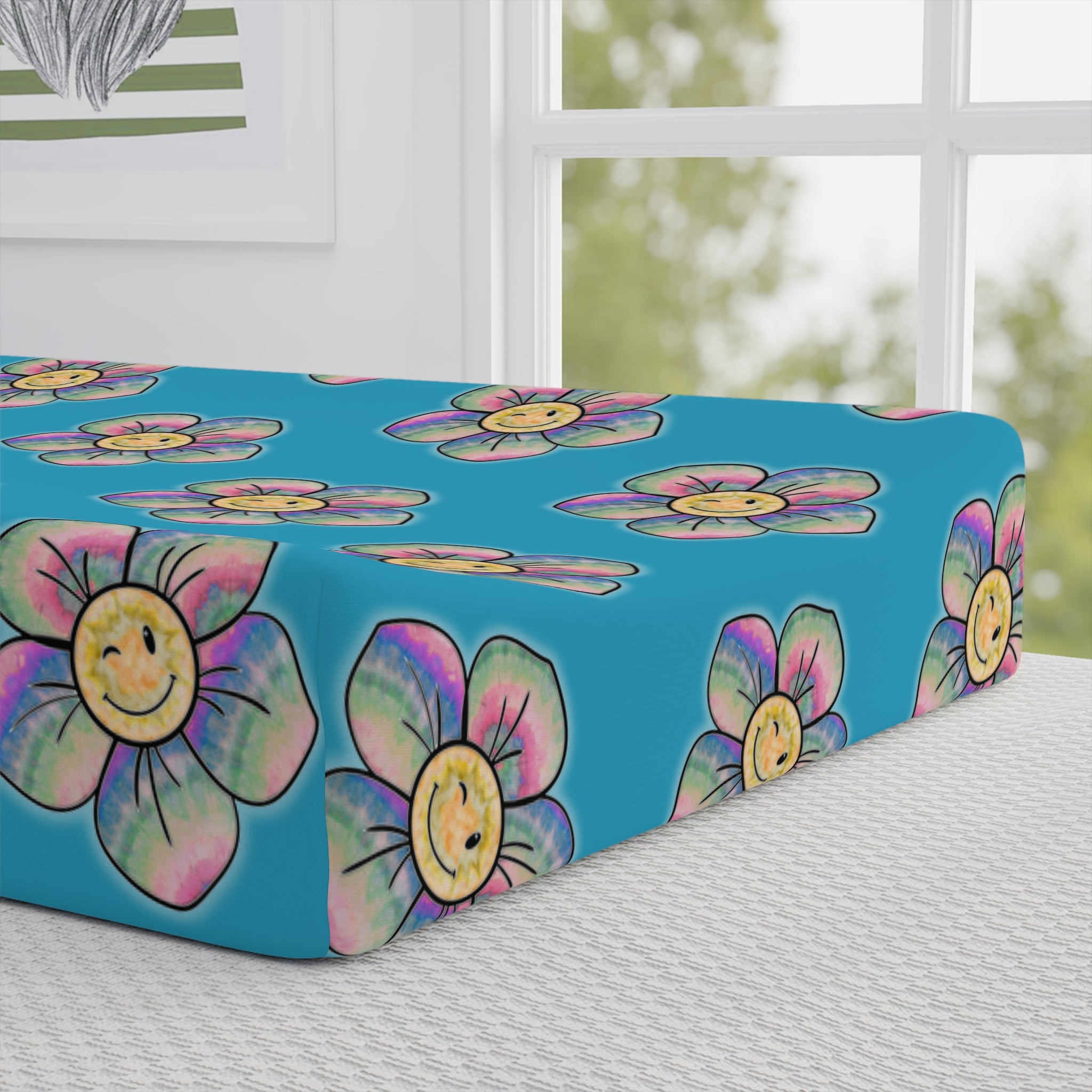 Floral Baby Changing Pad Cover, Cute Floral Design, Nursery Decor, Baby Shower Gift, Infant Changing Station, Soft & Stylish