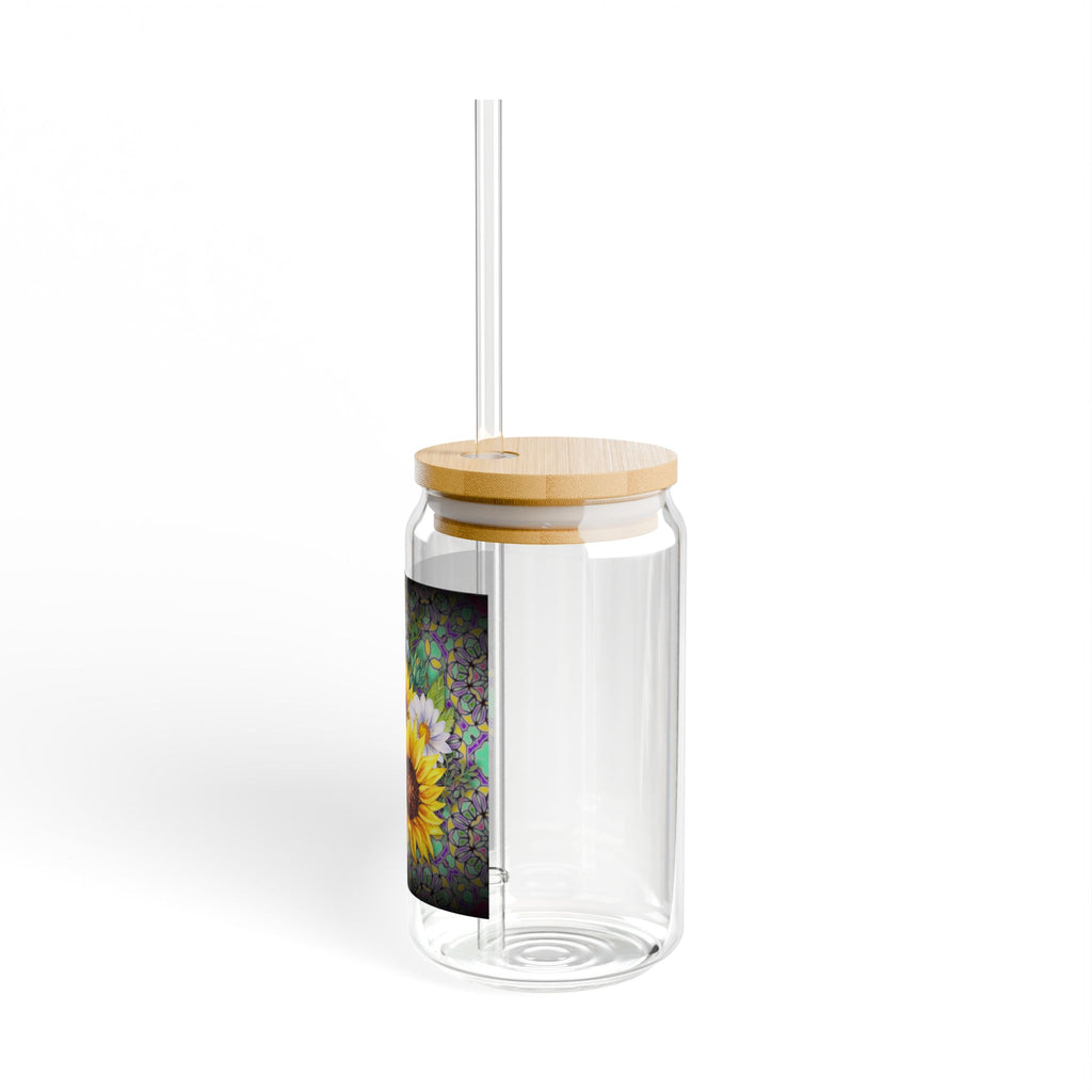 Sunflower and daisy floral Sipper Glass