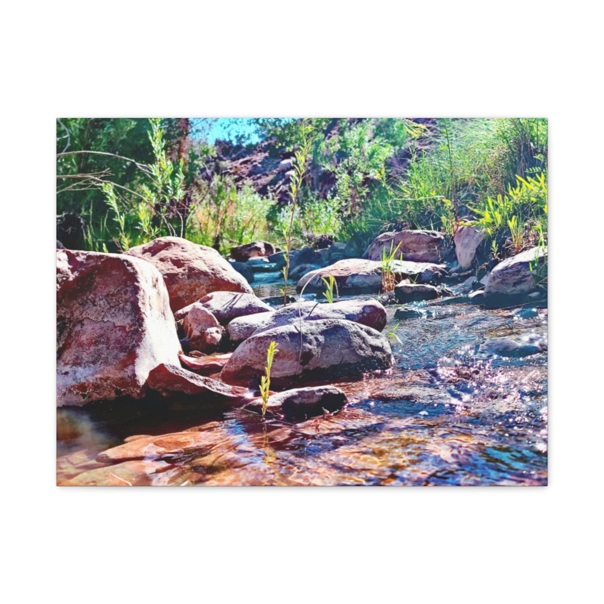 White Water Stream Art Canvas