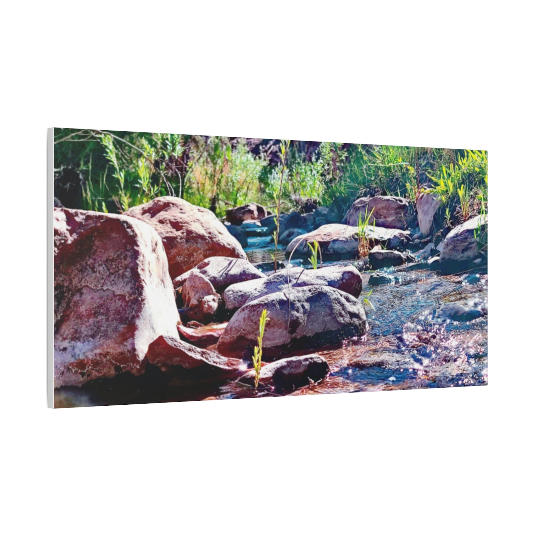 White Water Stream Art Canvas