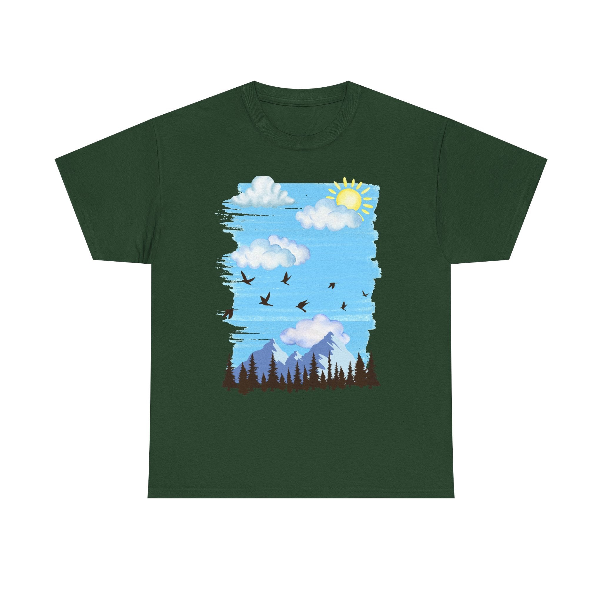 Sunny Sky Nature Tee, Comfortable T-Shirt for Outdoor Lovers, Unisex Tee for Hiking, Gifts for Nature Enthusiasts, Casual Wear, Summer Style
