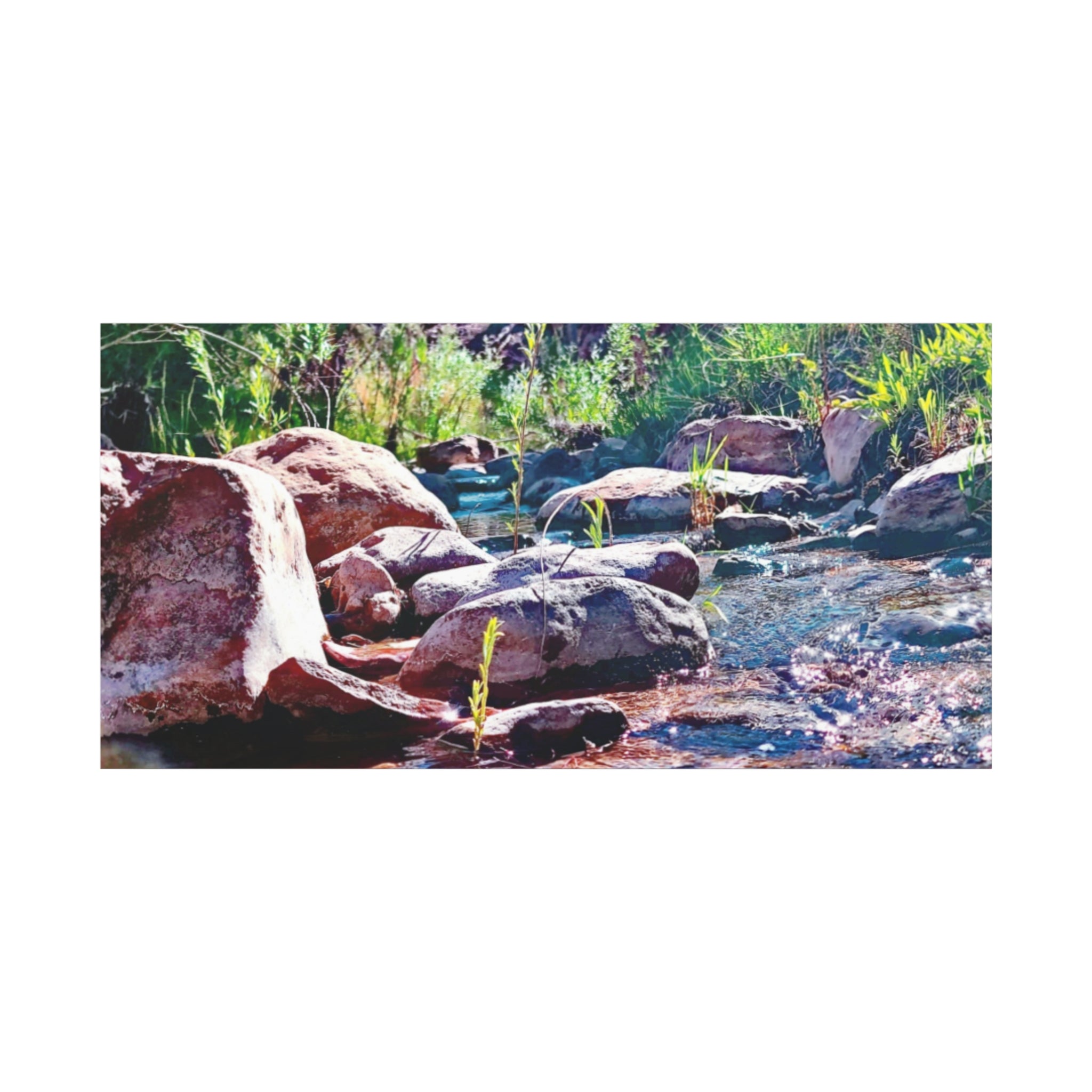 White Water Stream Art Canvas