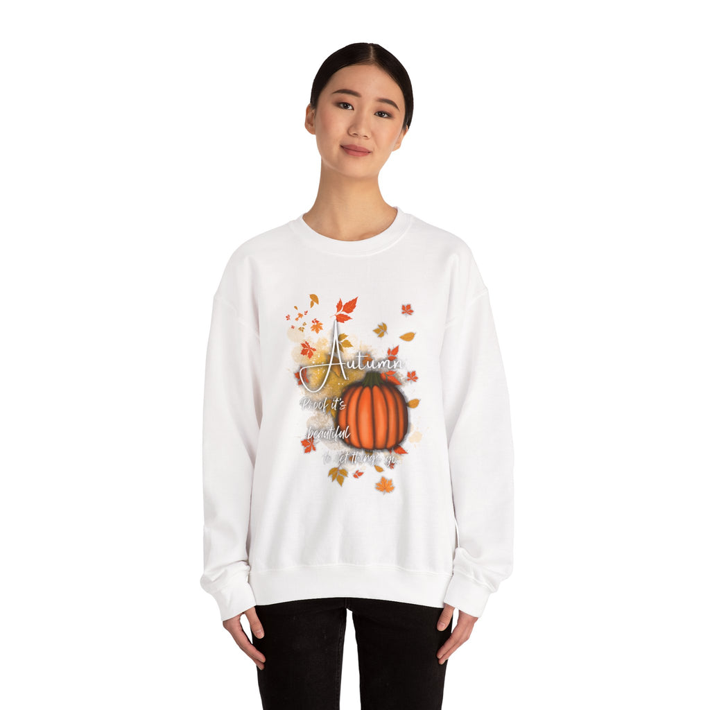 Autumn Vibes Crewneck Sweatshirt - Fall Fashion, Pumpkin Sweatshirt, Cozy Sweater for Thanksgiving, Seasonal Apparel, Autumn Gift