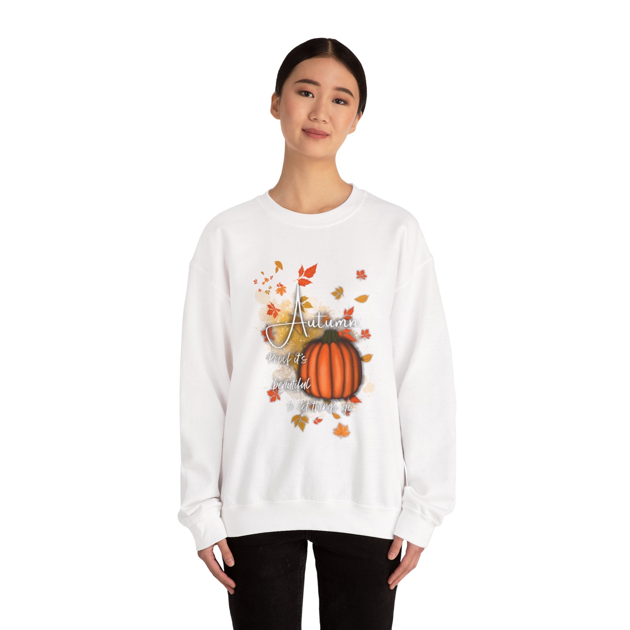 Autumn Vibes Crewneck Sweatshirt - Fall Fashion, Pumpkin Sweatshirt, Cozy Sweater for Thanksgiving, Seasonal Apparel, Autumn Gift
