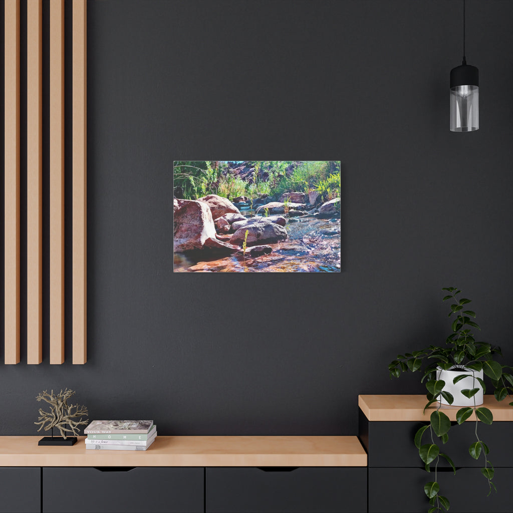 White Water Stream Art Canvas