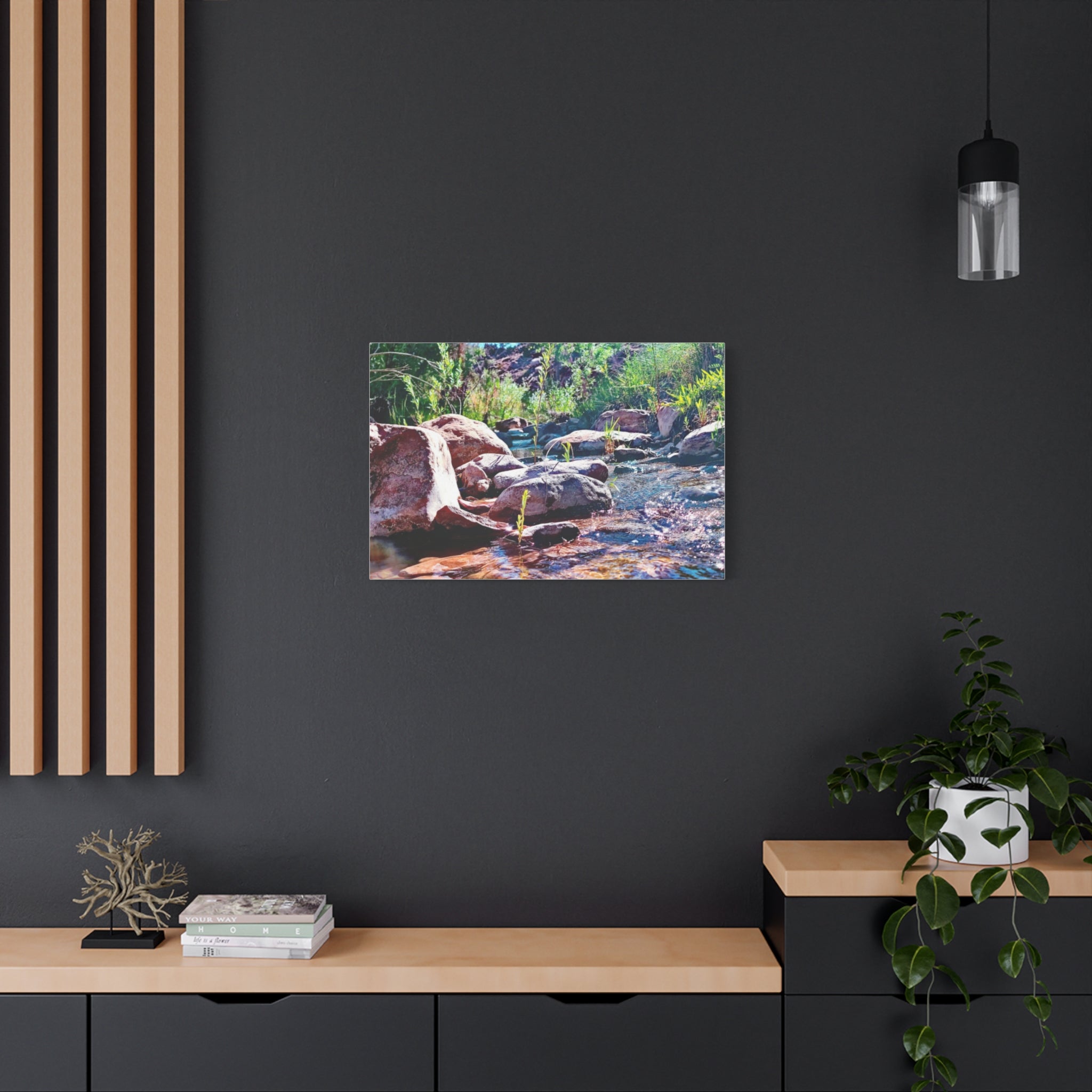 White Water Stream Art Canvas