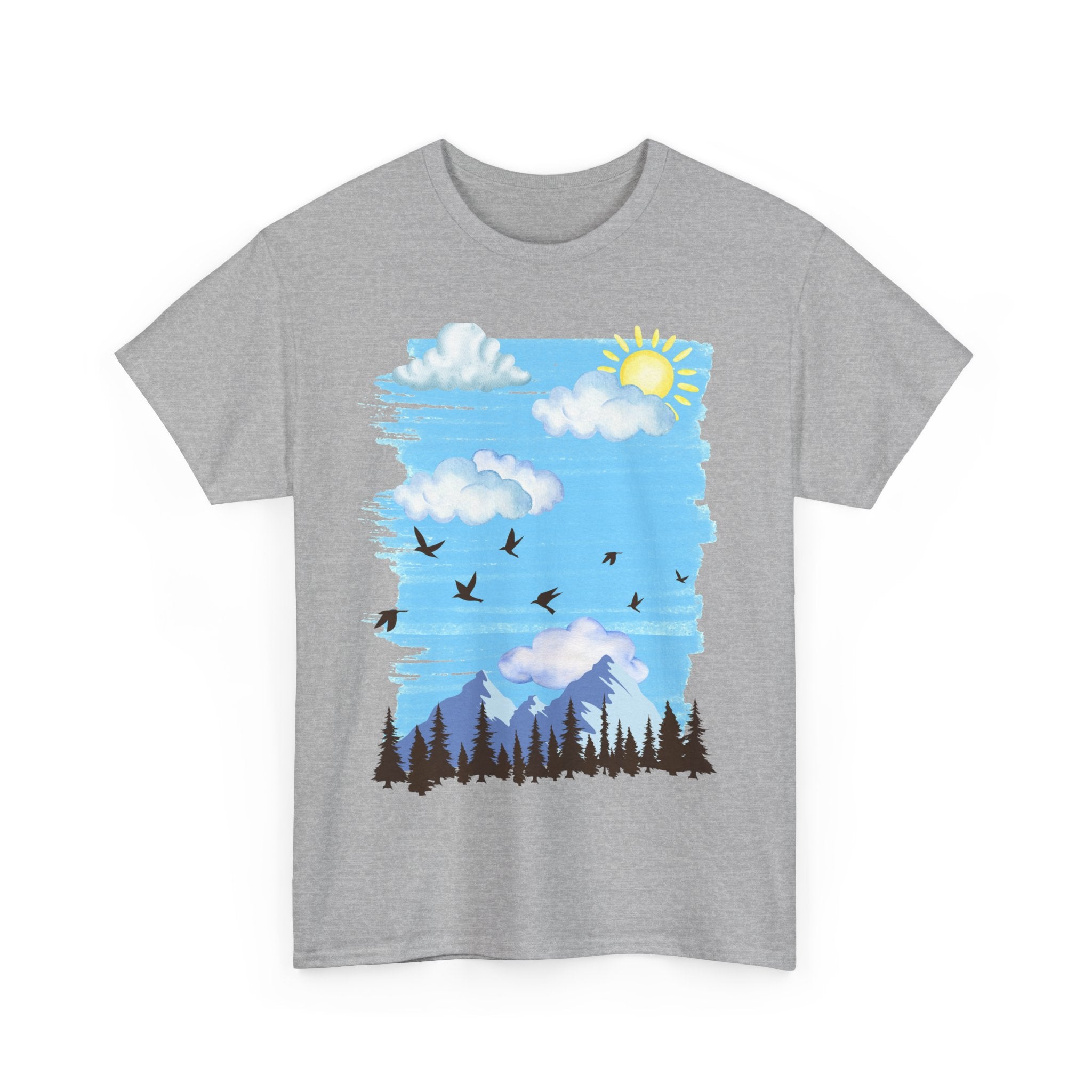 Sunny Sky Nature Tee, Comfortable T-Shirt for Outdoor Lovers, Unisex Tee for Hiking, Gifts for Nature Enthusiasts, Casual Wear, Summer Style