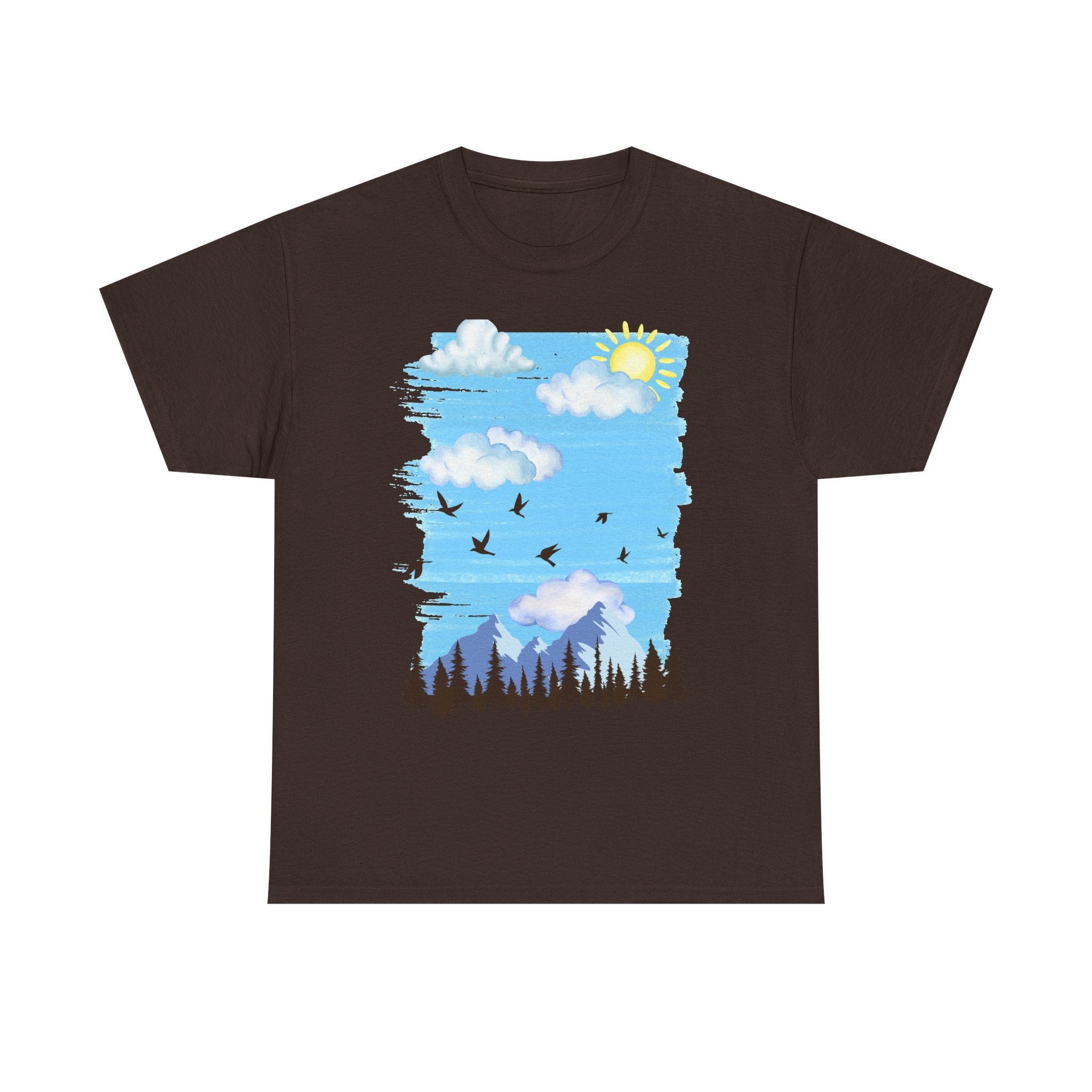 Sunny Sky Nature Tee, Comfortable T-Shirt for Outdoor Lovers, Unisex Tee for Hiking, Gifts for Nature Enthusiasts, Casual Wear, Summer Style