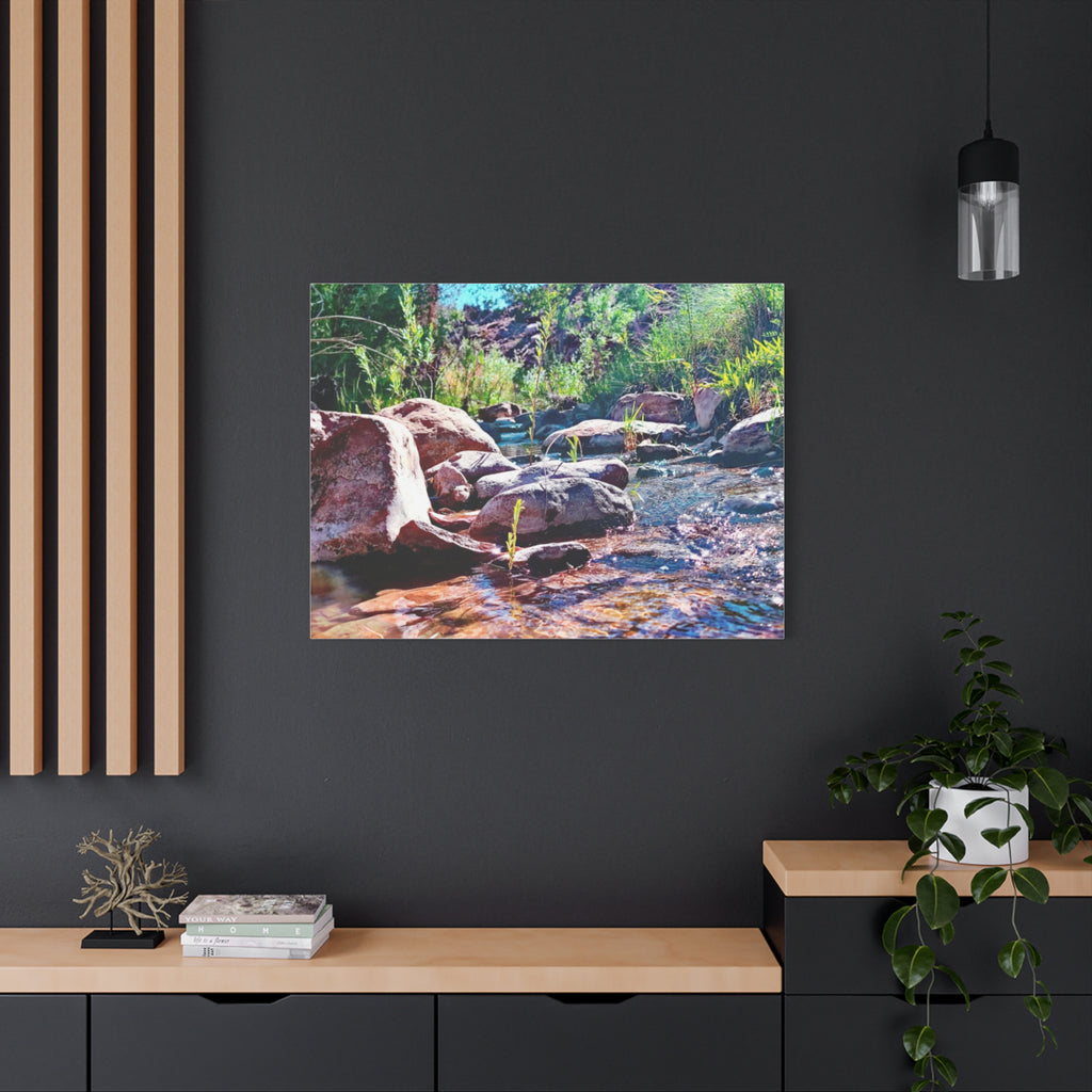 White Water Stream Art Canvas