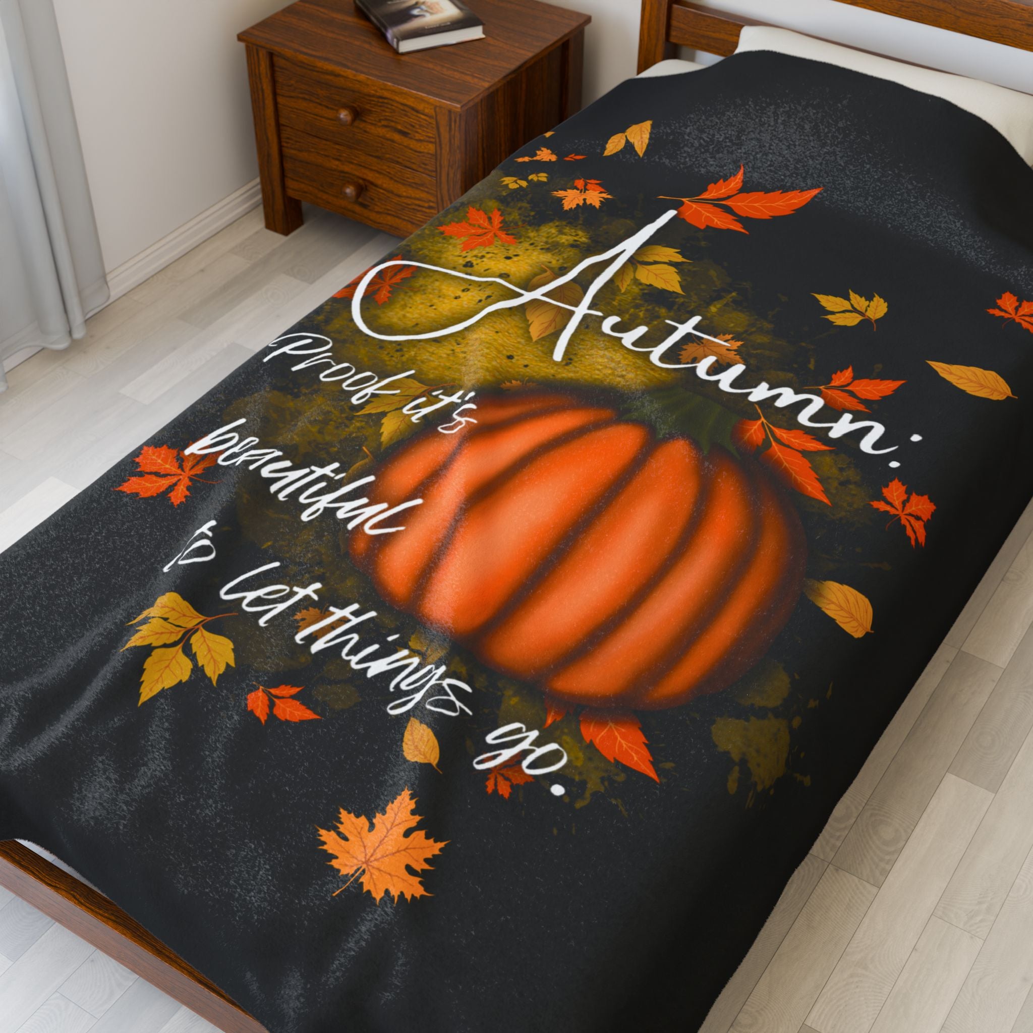 Autumn-Inspired Velveteen Plush Blanket - Cozy Fall Decor, Perfect for Thanksgiving, Gift for Nature Lovers, Home Comfort