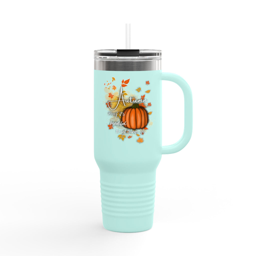 Autumn Insulated Travel Mug, 40oz | Fall Coffee Cup, Pumpkin Design, Holiday Gift, Travel Drinkware, Seasonal Beverage Container