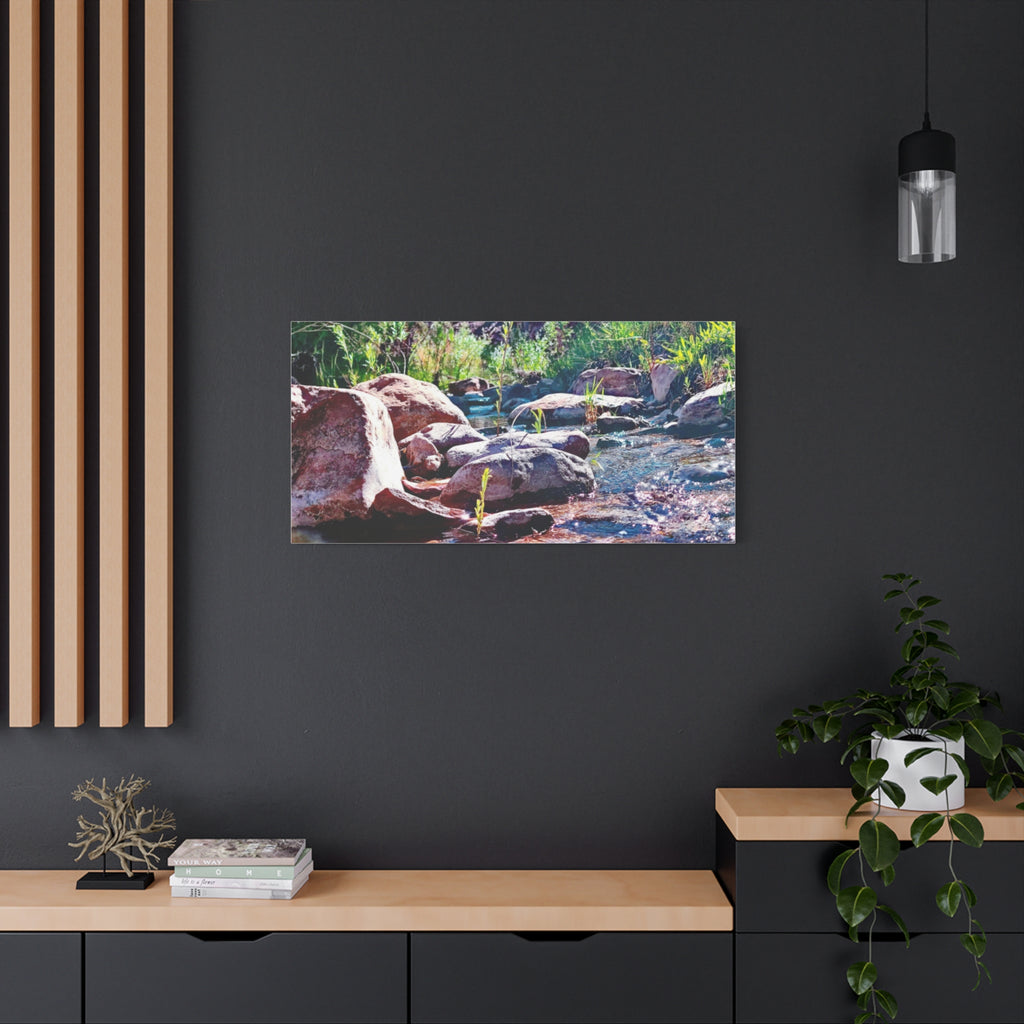 White Water Stream Art Canvas