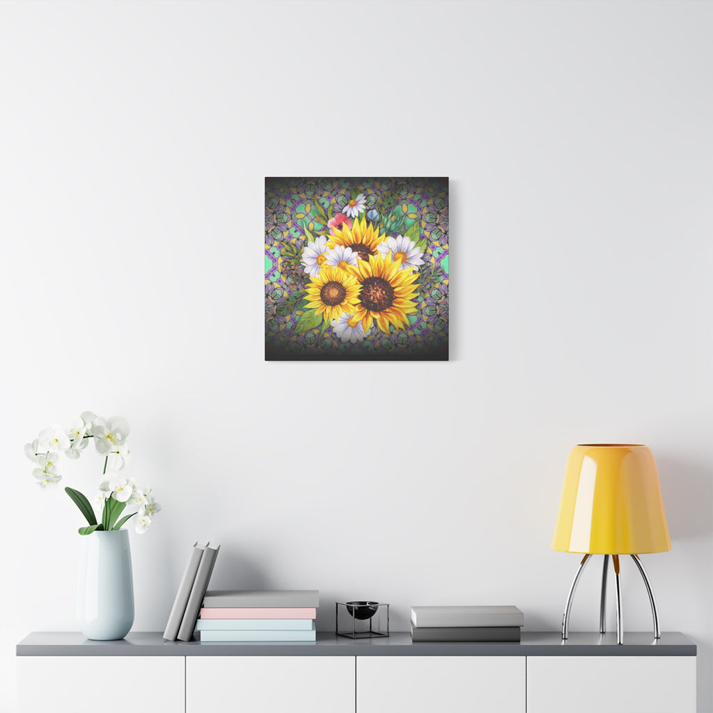 Floral Art Canvas Print, Wall Décor for Home, Gift for Flower Lovers, Botanical Wall Art, Sunflower Canvas