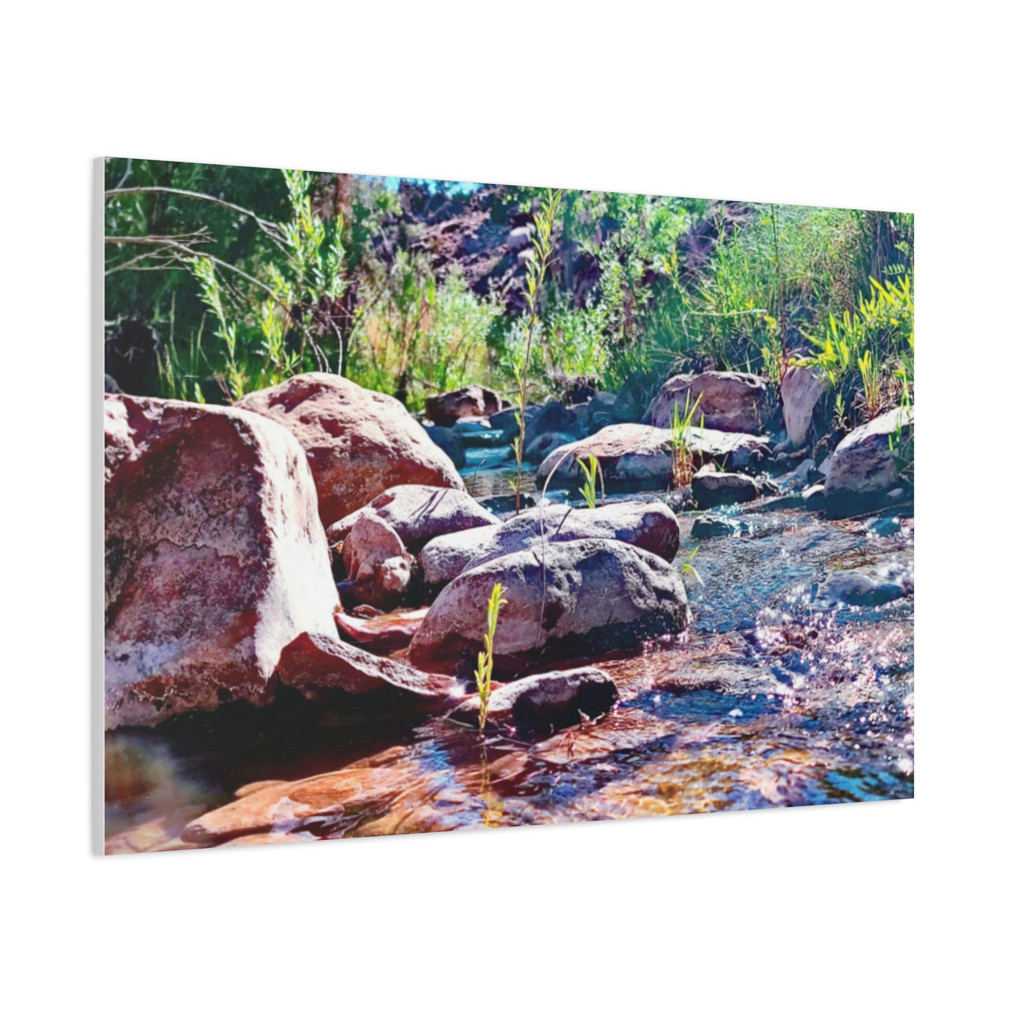 White Water Stream Art Canvas