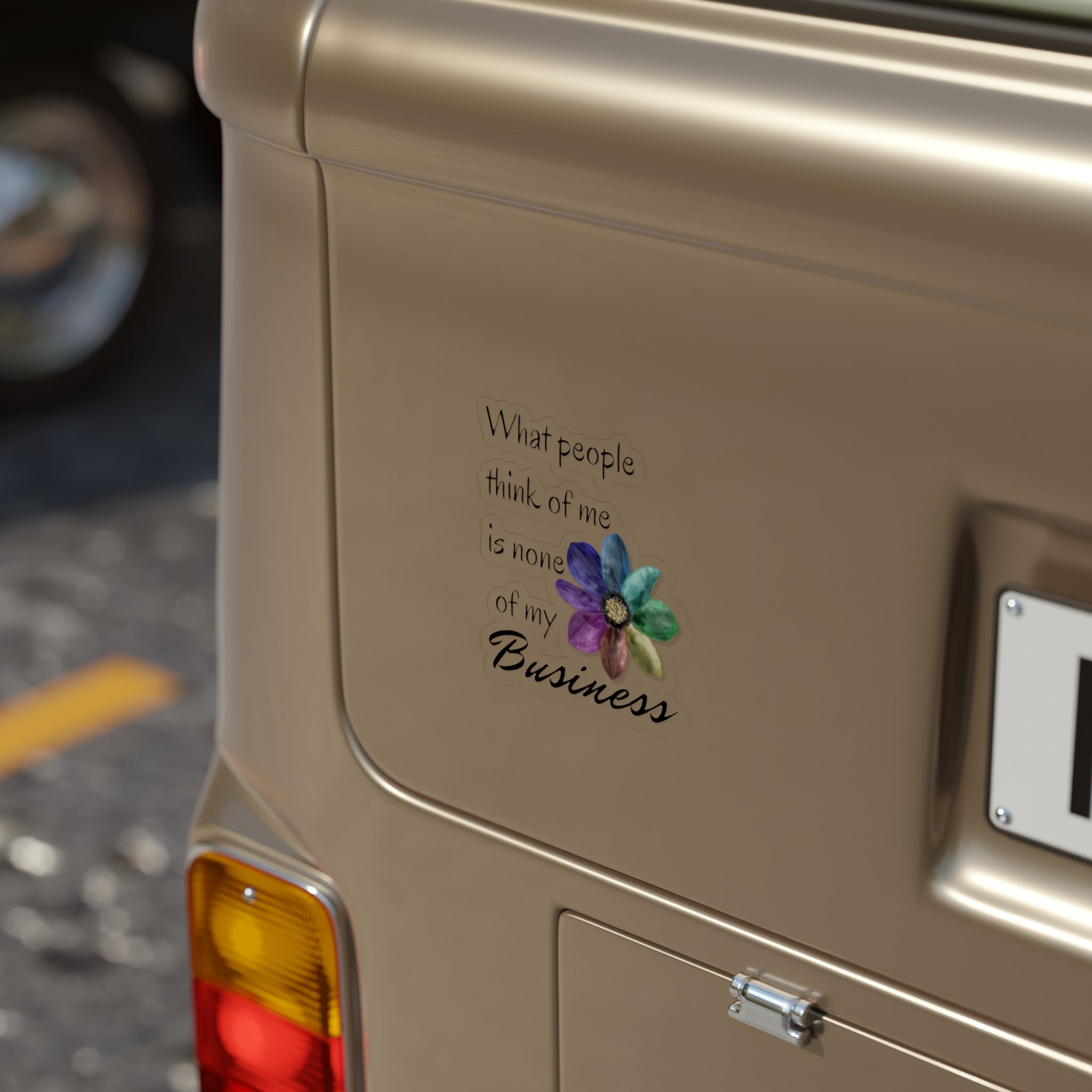 Stickers - Rainbow Flower Design - 'What People Think of Me Is None of My Business'