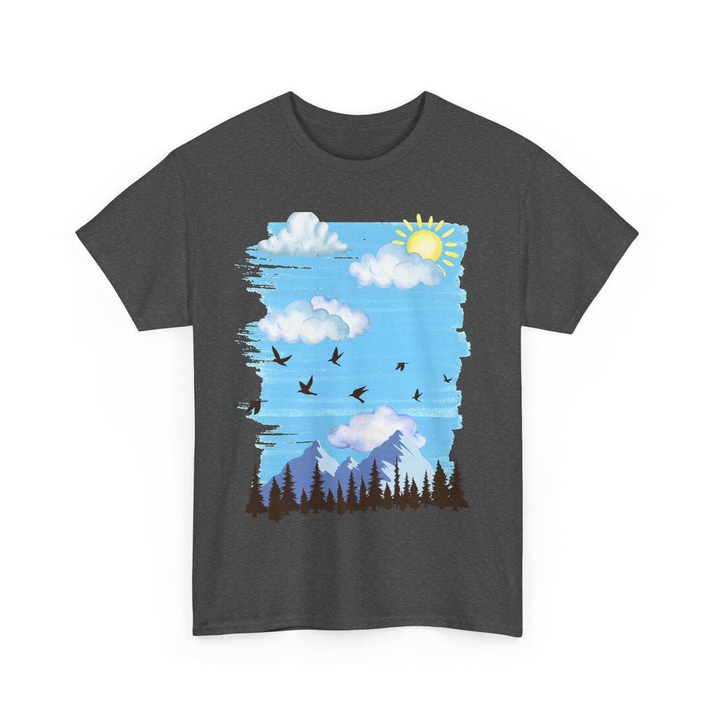 Sunny Sky Nature Tee, Comfortable T-Shirt for Outdoor Lovers, Unisex Tee for Hiking, Gifts for Nature Enthusiasts, Casual Wear, Summer Style